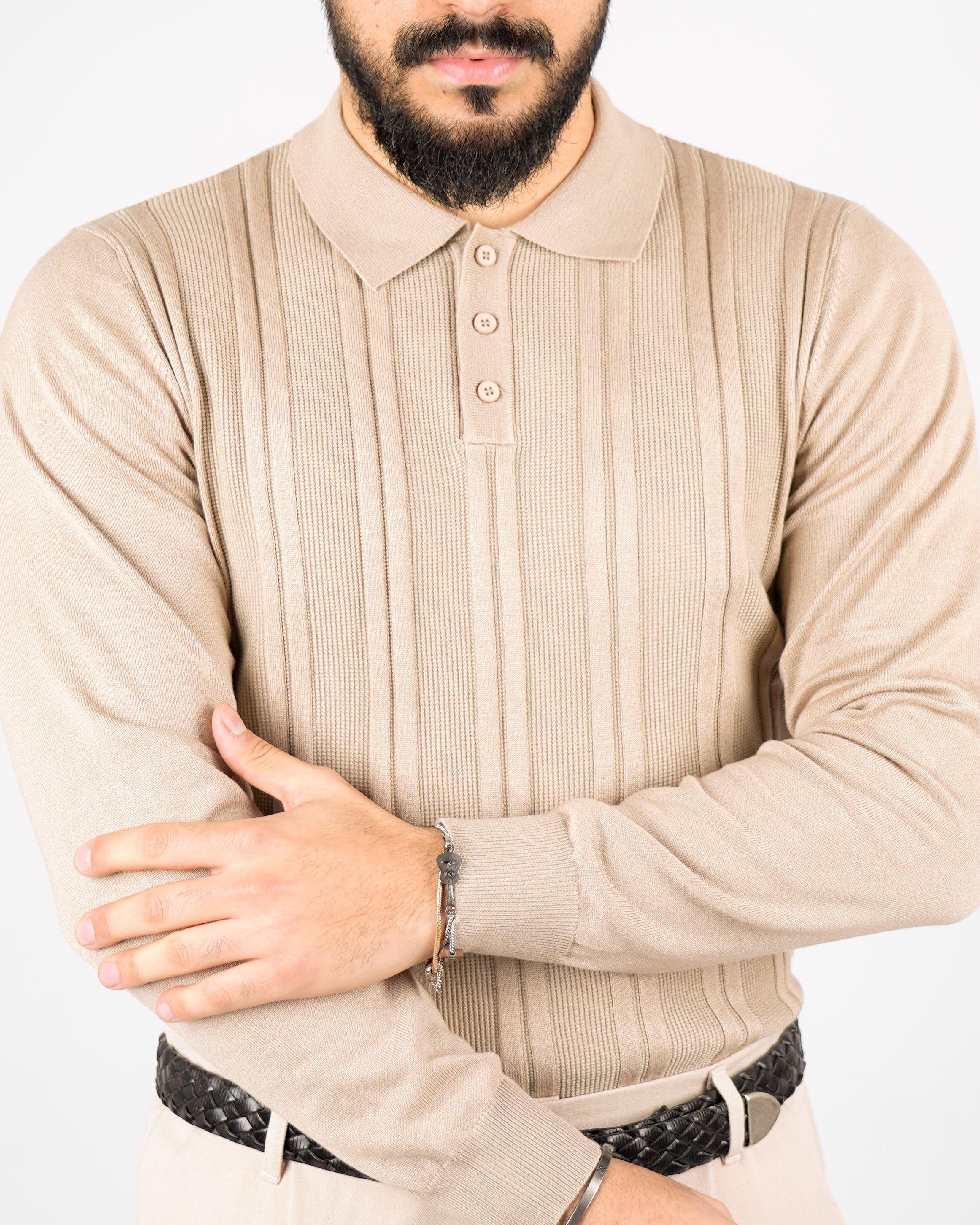 POLO STRUTTURATA MANICA LUNGA