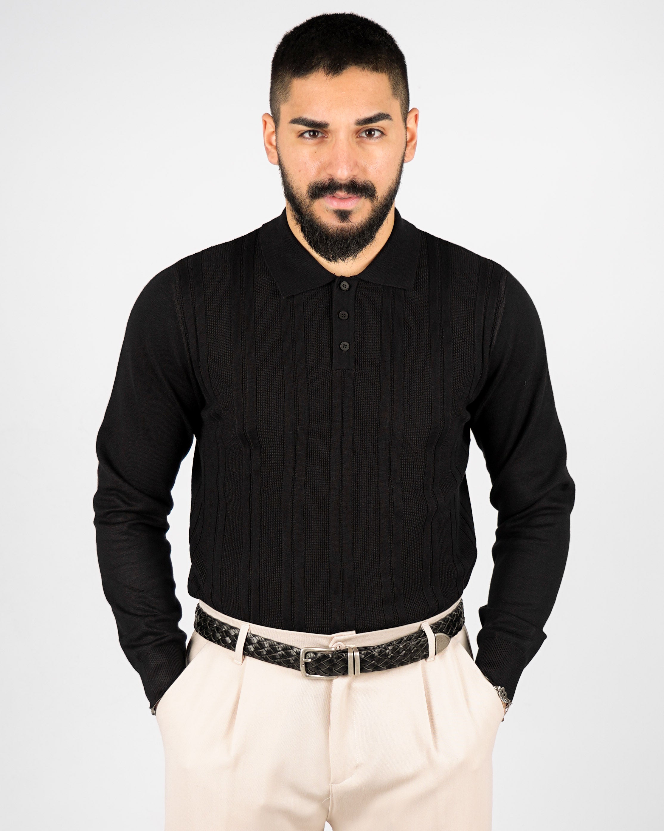 POLO STRUTTURATA MANICA LUNGA