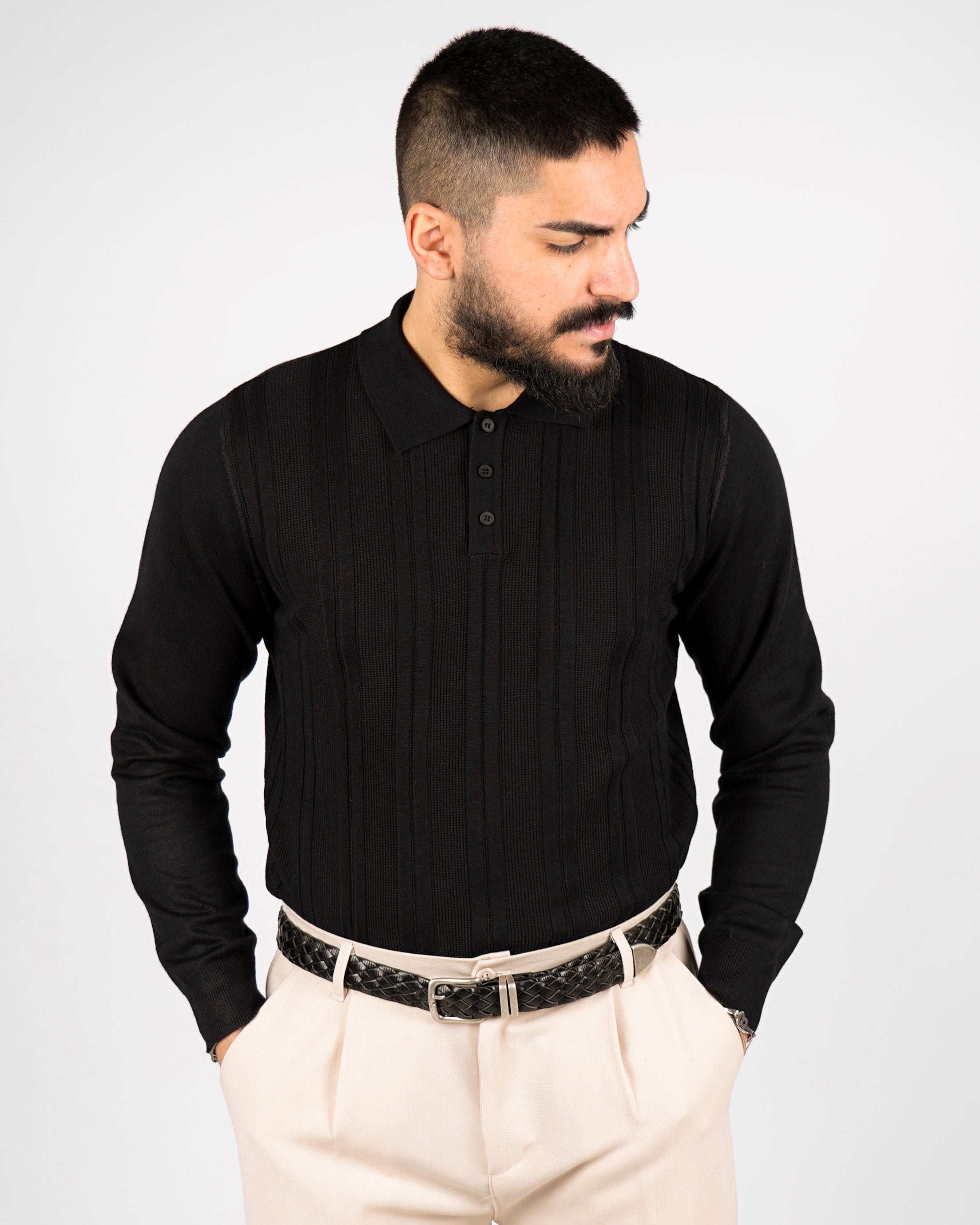 POLO STRUTTURATA MANICA LUNGA