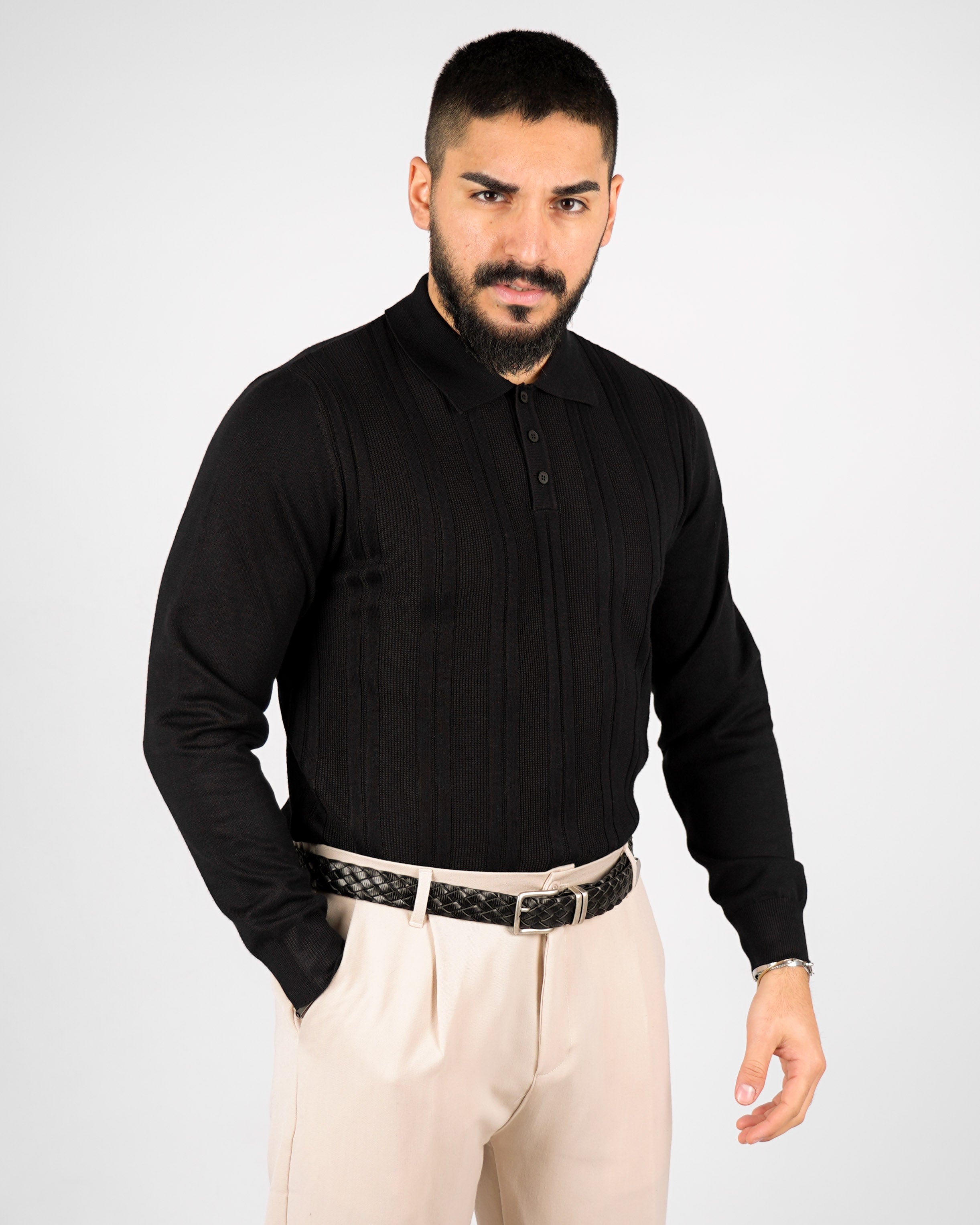 POLO STRUTTURATA MANICA LUNGA