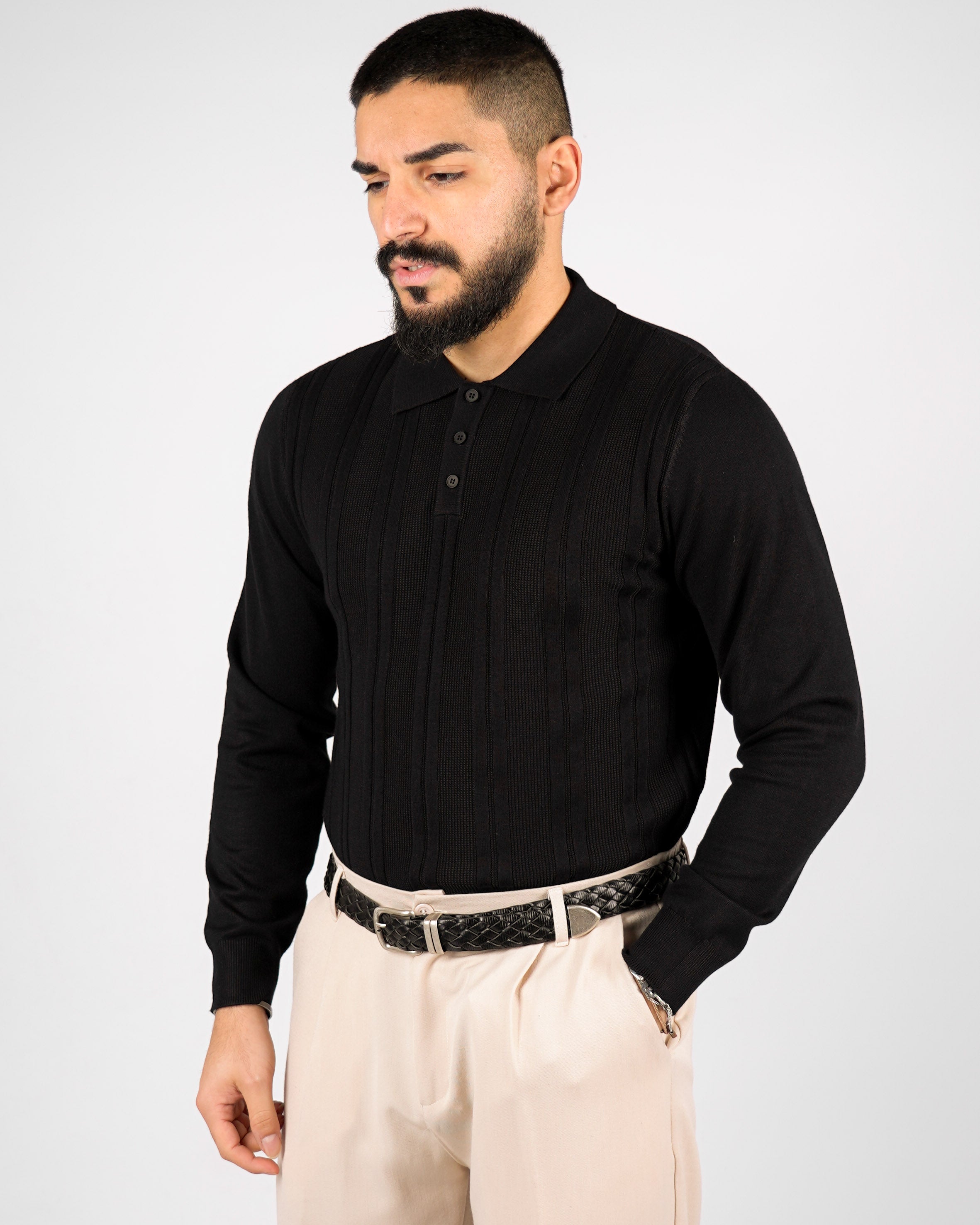 POLO STRUTTURATA MANICA LUNGA