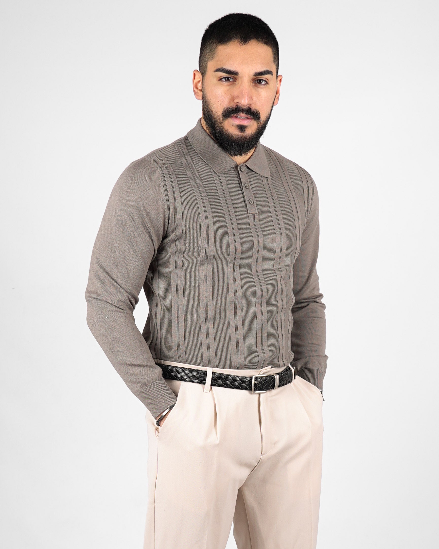 POLO STRUTTURATA MANICA LUNGA