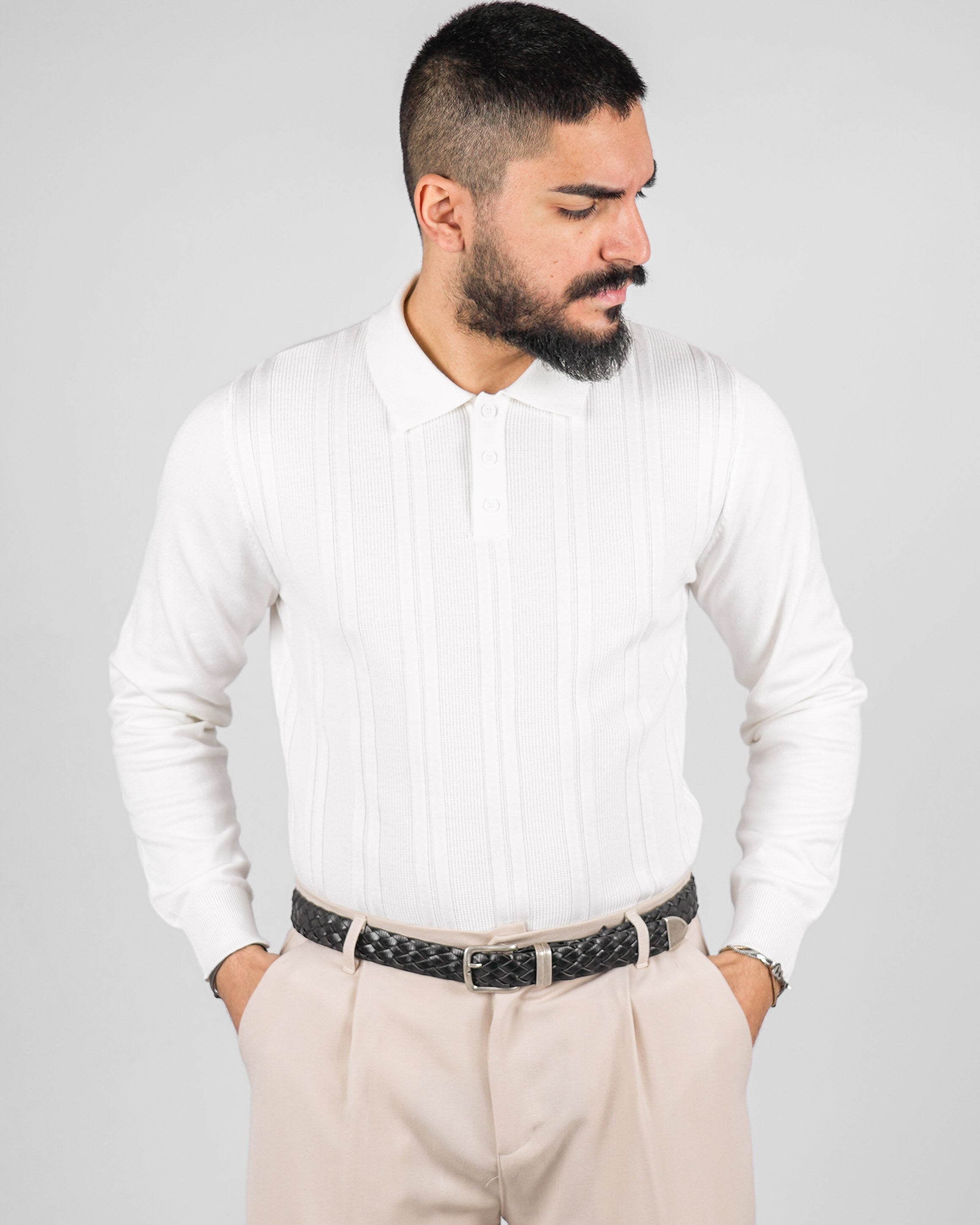 POLO STRUTTURATA MANICA LUNGA