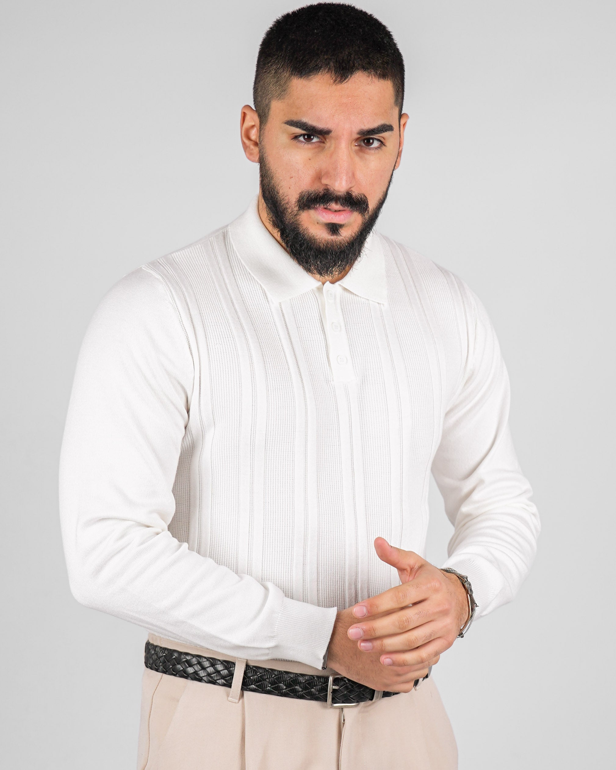 POLO STRUTTURATA MANICA LUNGA