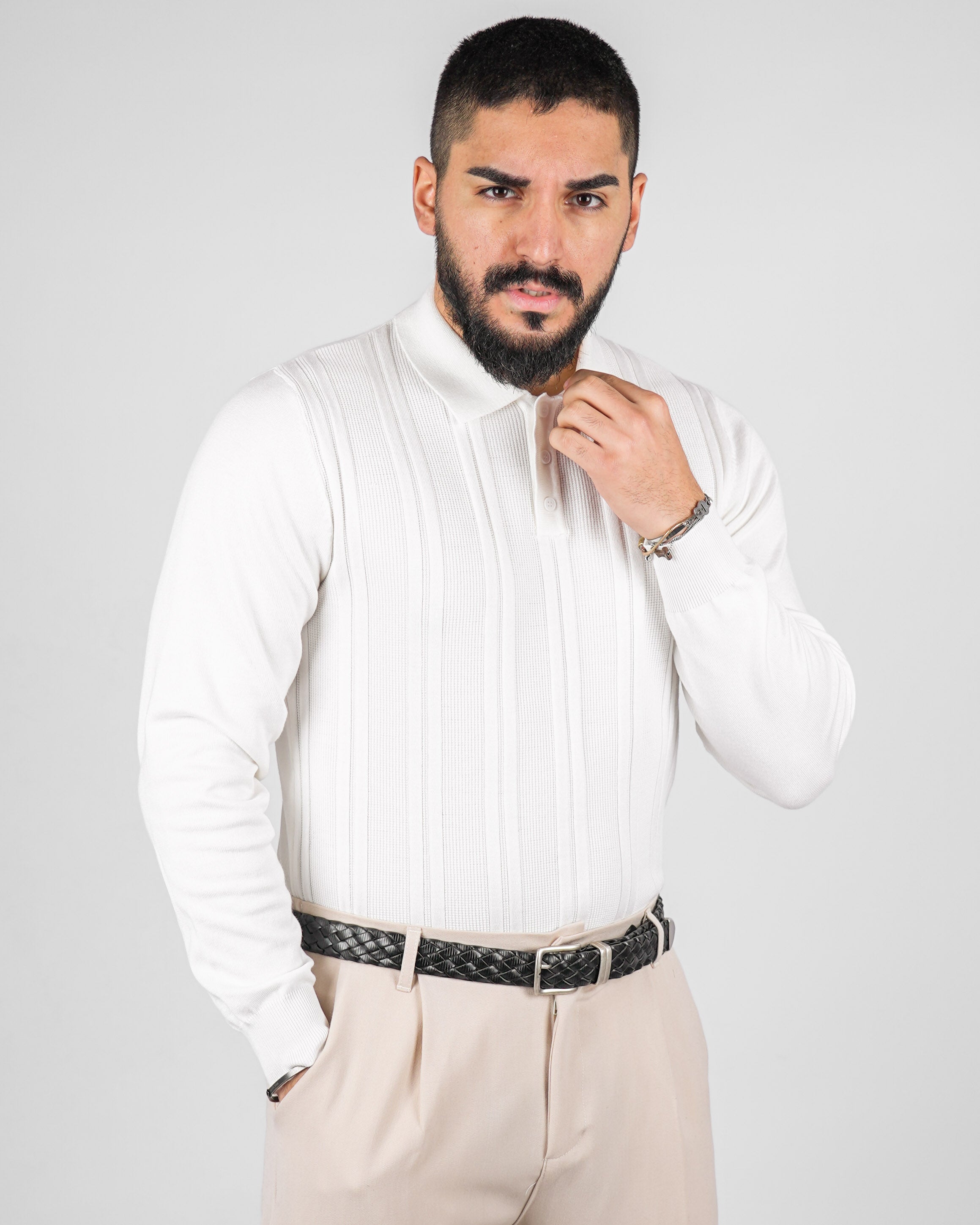 POLO STRUTTURATA MANICA LUNGA