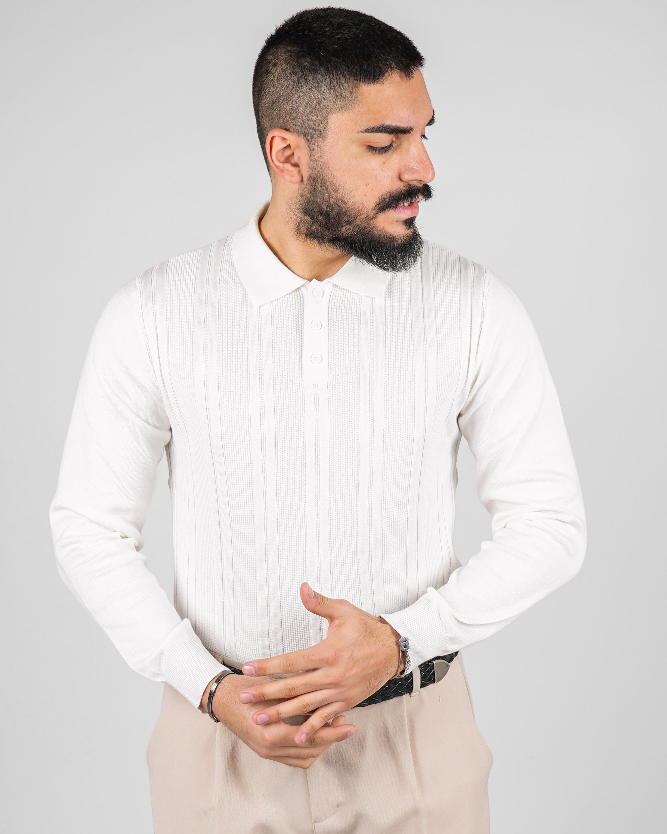 POLO STRUTTURATA MANICA LUNGA