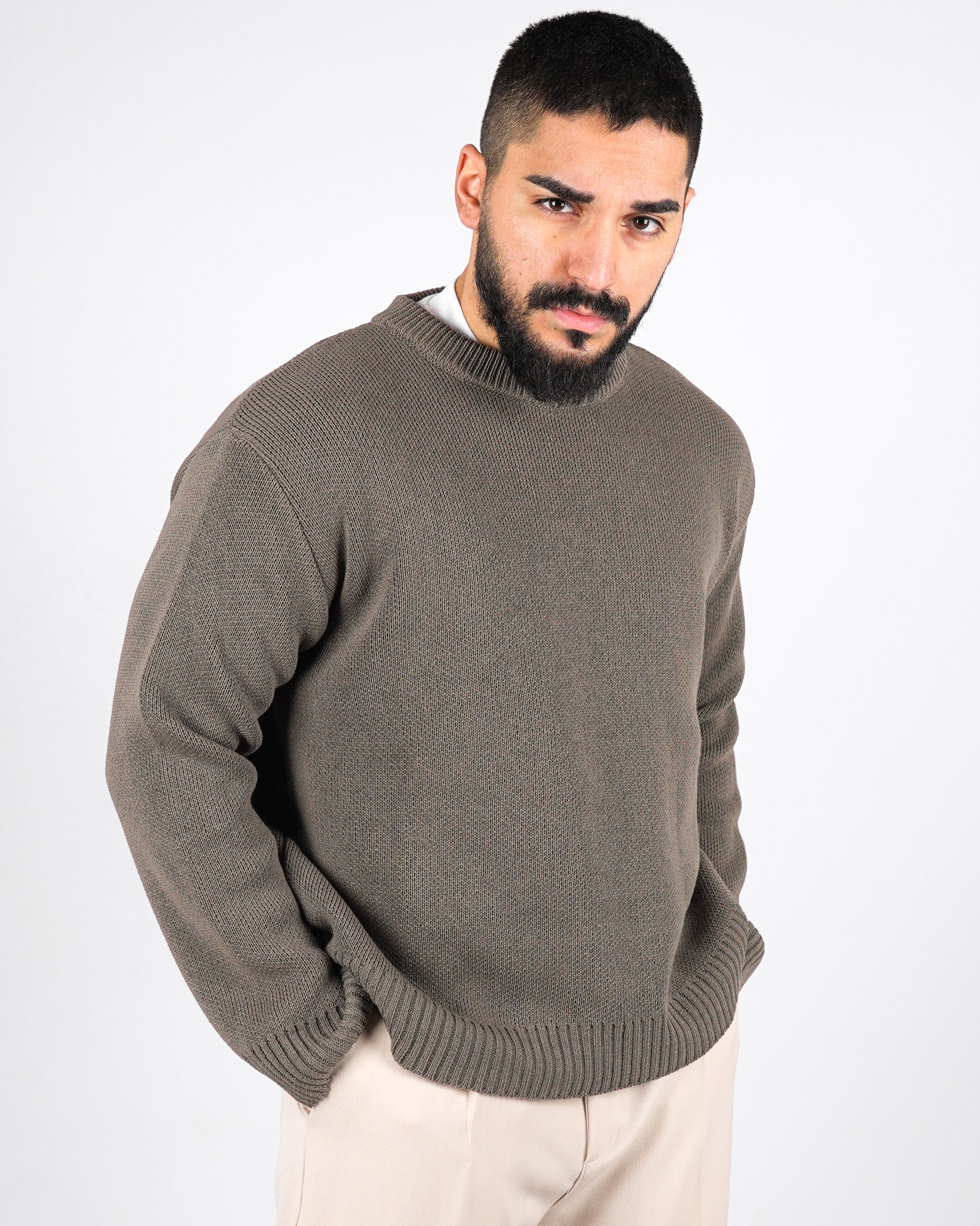 MAGLIONE CROP UOMO TINTA UNITA