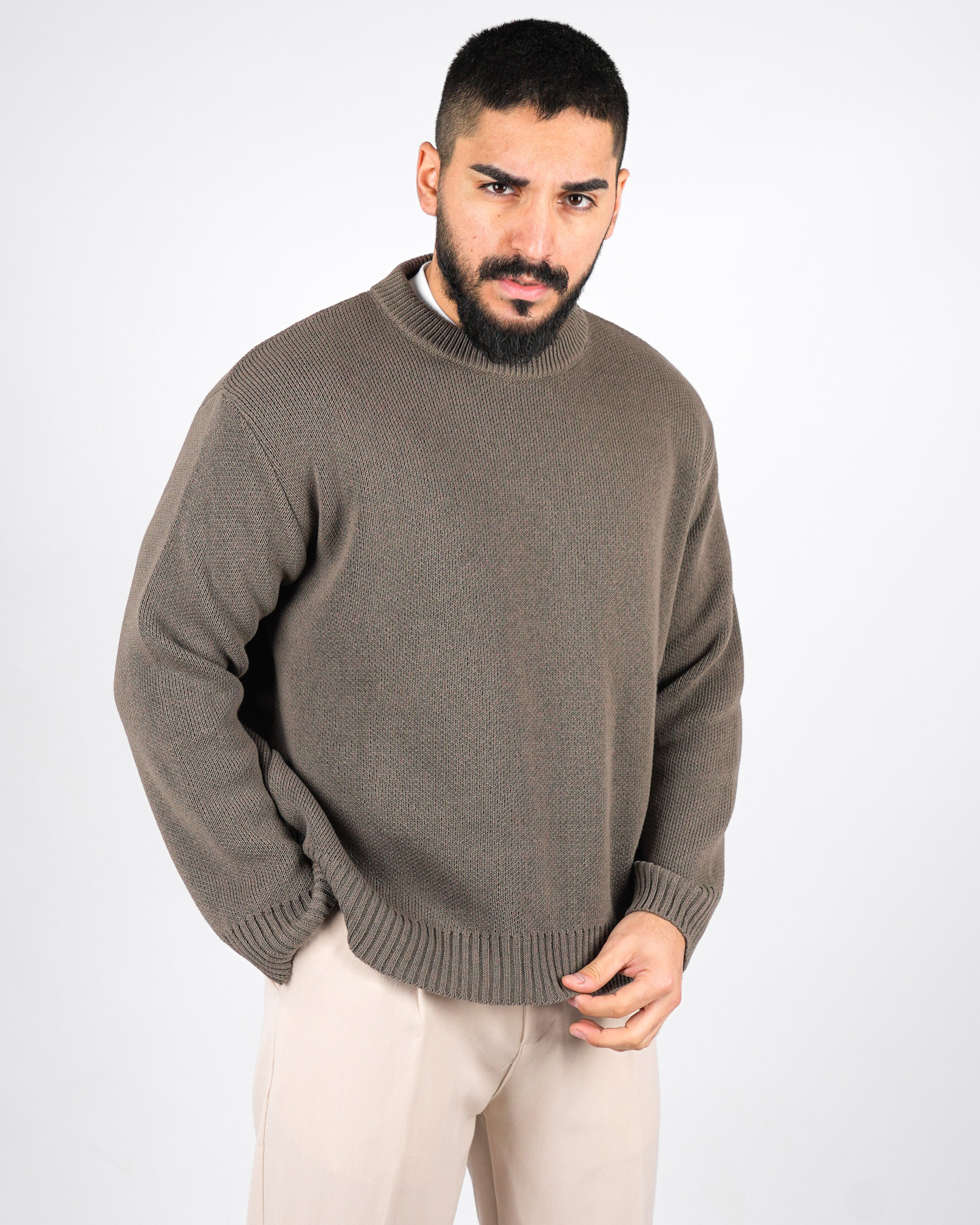 MAGLIONE CROP UOMO TINTA UNITA