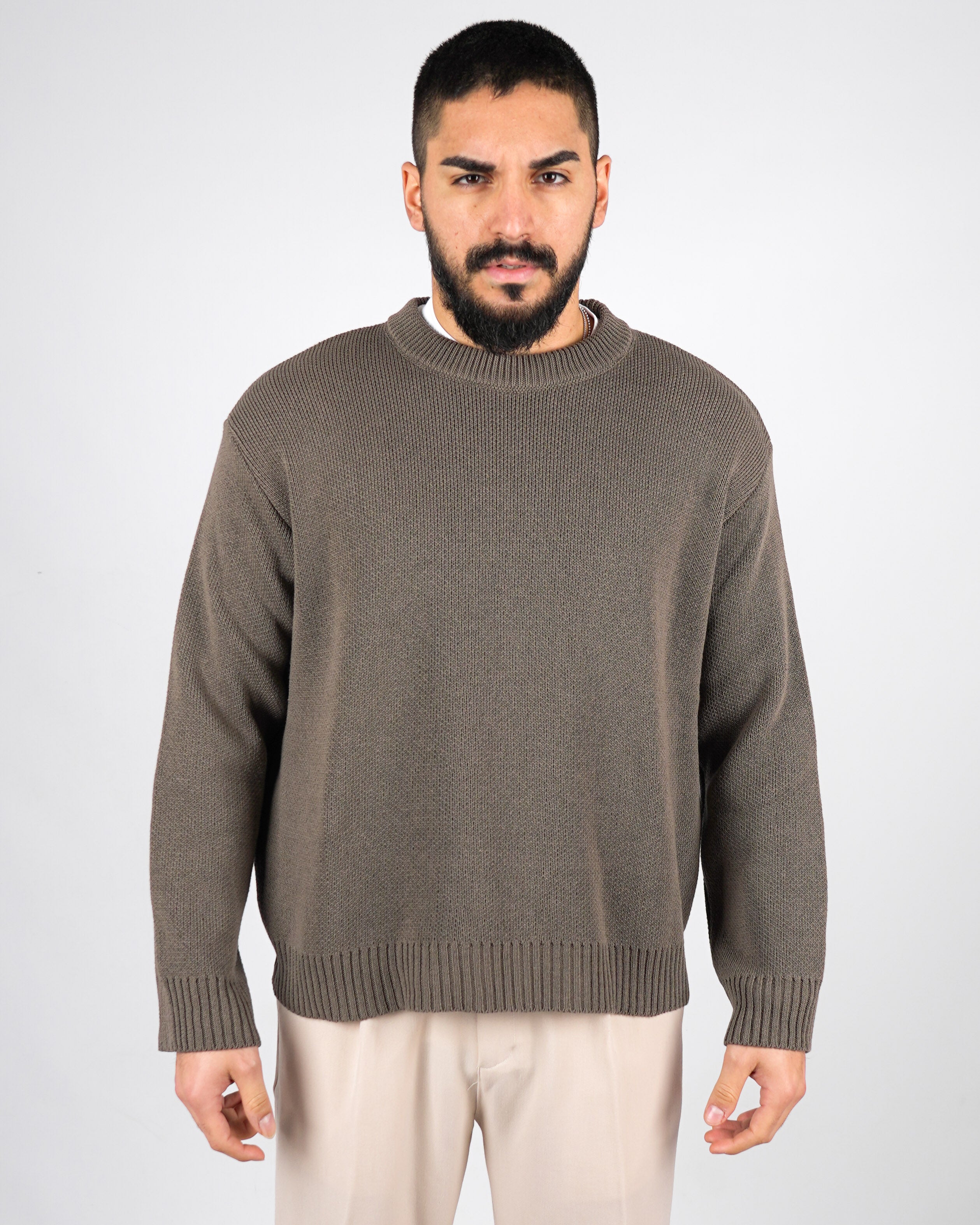 MAGLIONE CROP UOMO TINTA UNITA