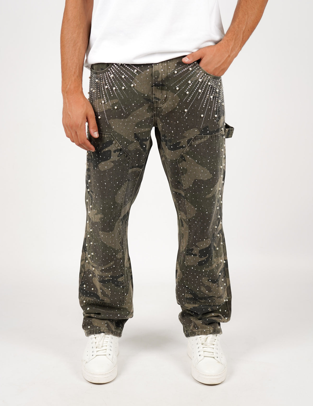 JEANS CAMOUFLAGE CON DETTAGLIO
