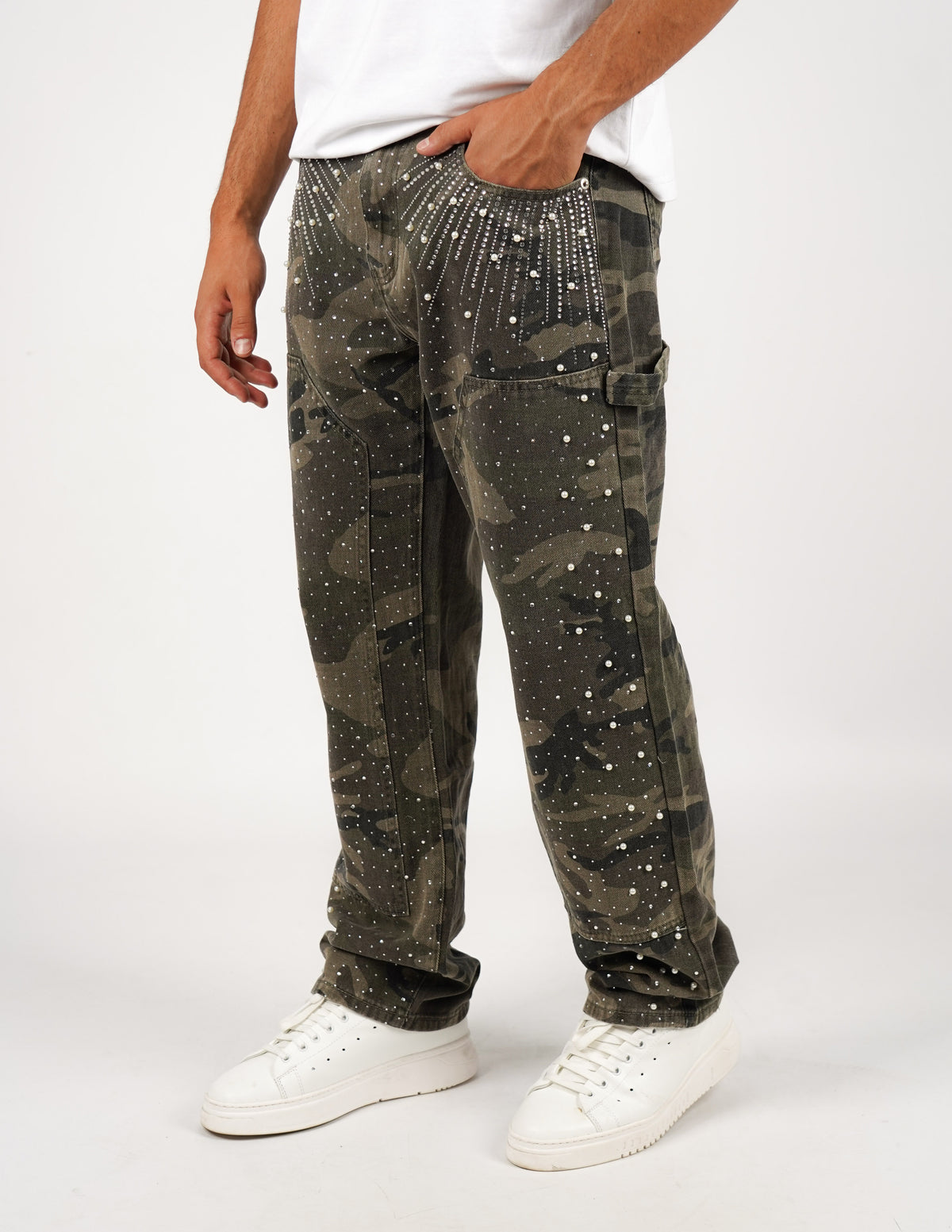 JEANS CAMOUFLAGE CON DETTAGLIO