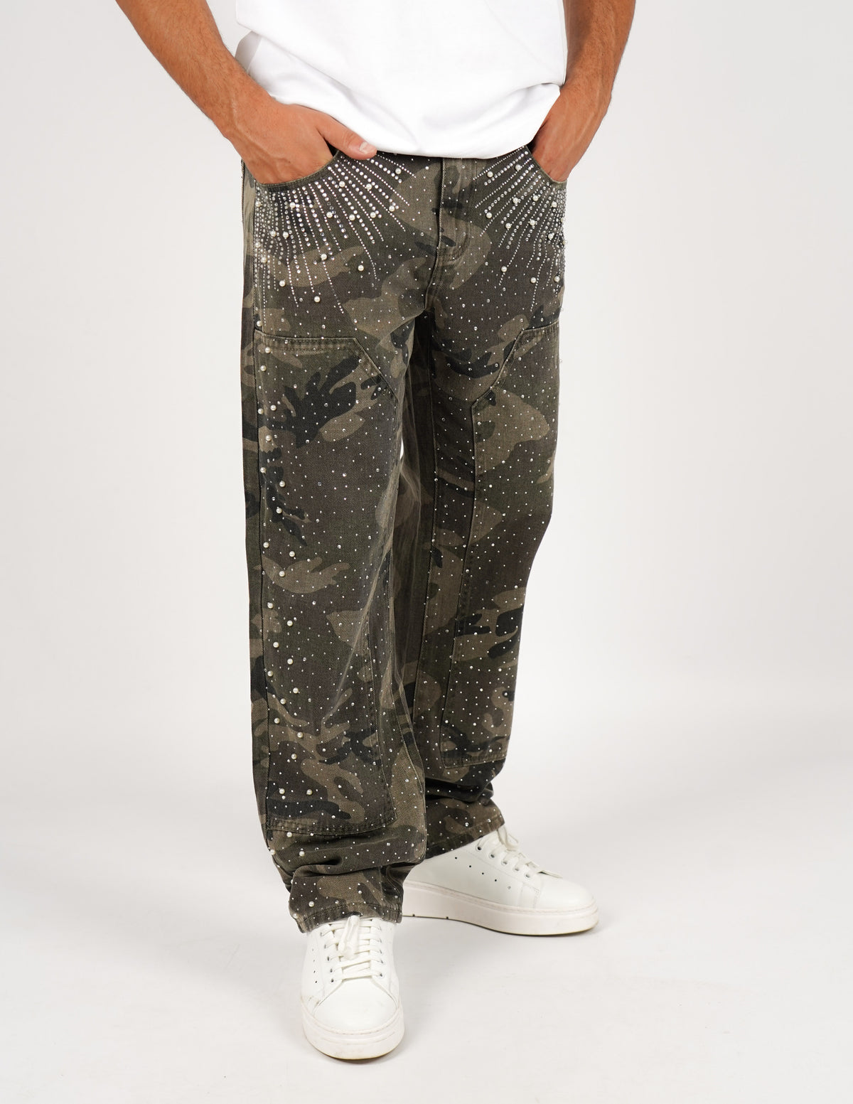 JEANS CAMOUFLAGE CON DETTAGLIO