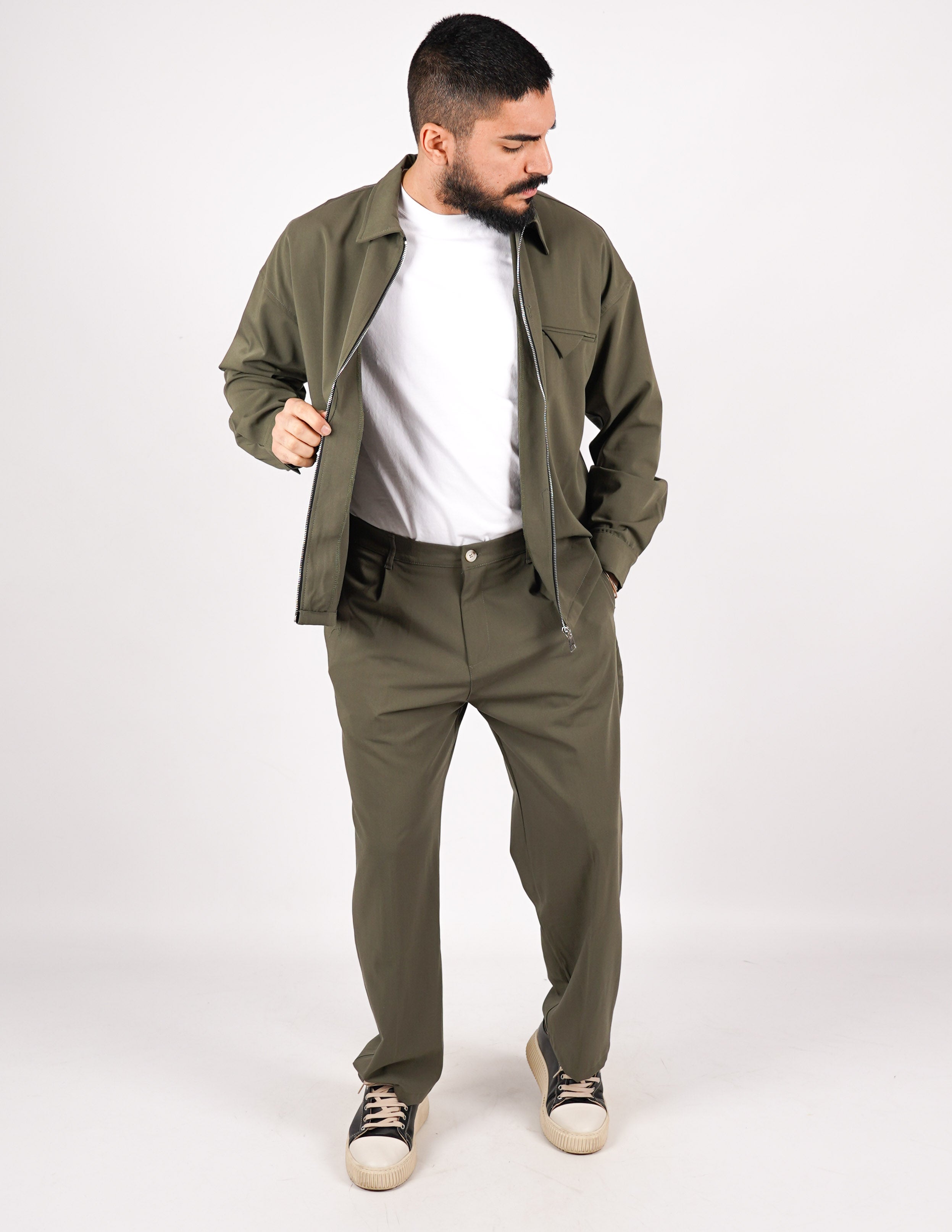 COORDINATO CON ZIP TINTA UNITA
