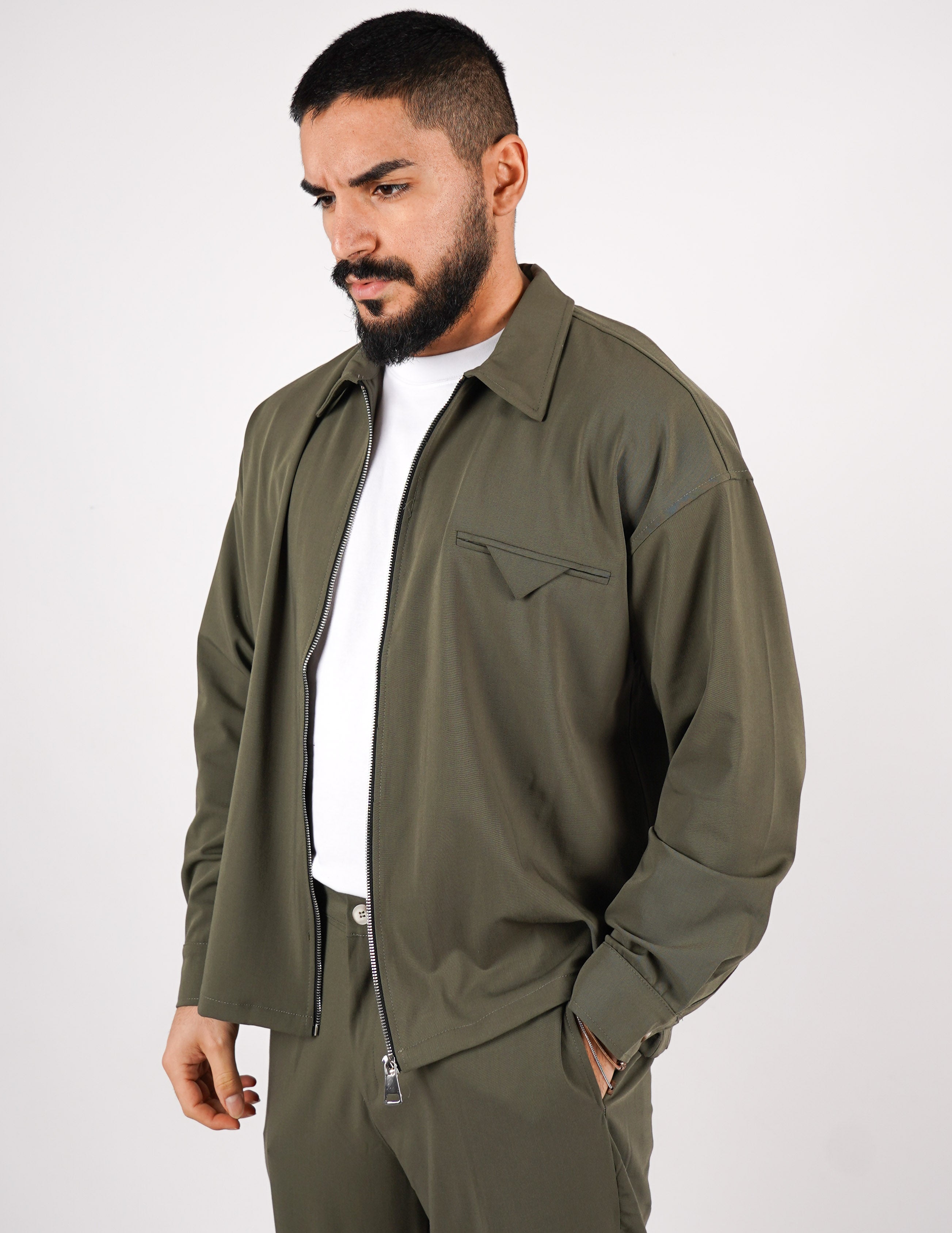 COORDINATO CON ZIP TINTA UNITA