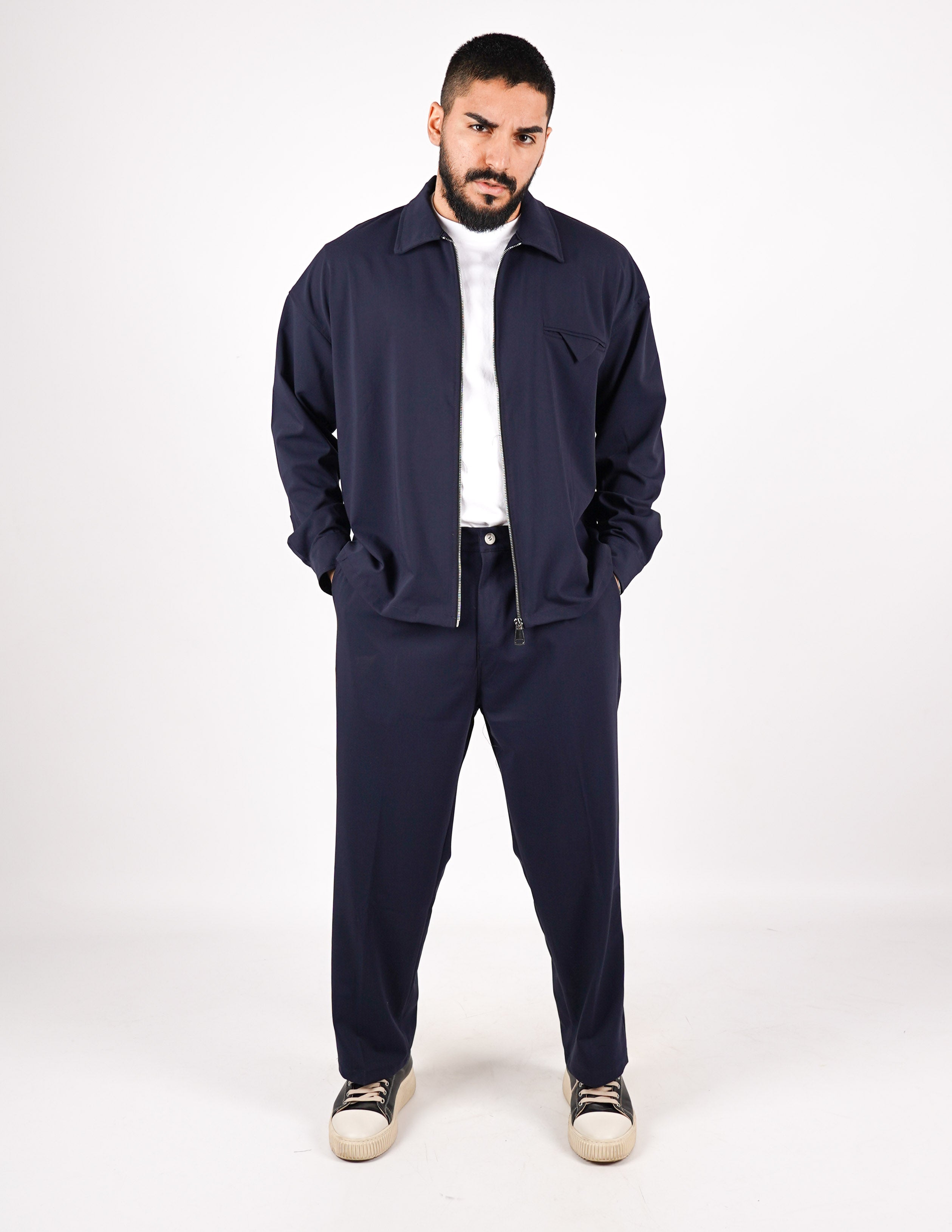 COORDINATO CON ZIP TINTA UNITA