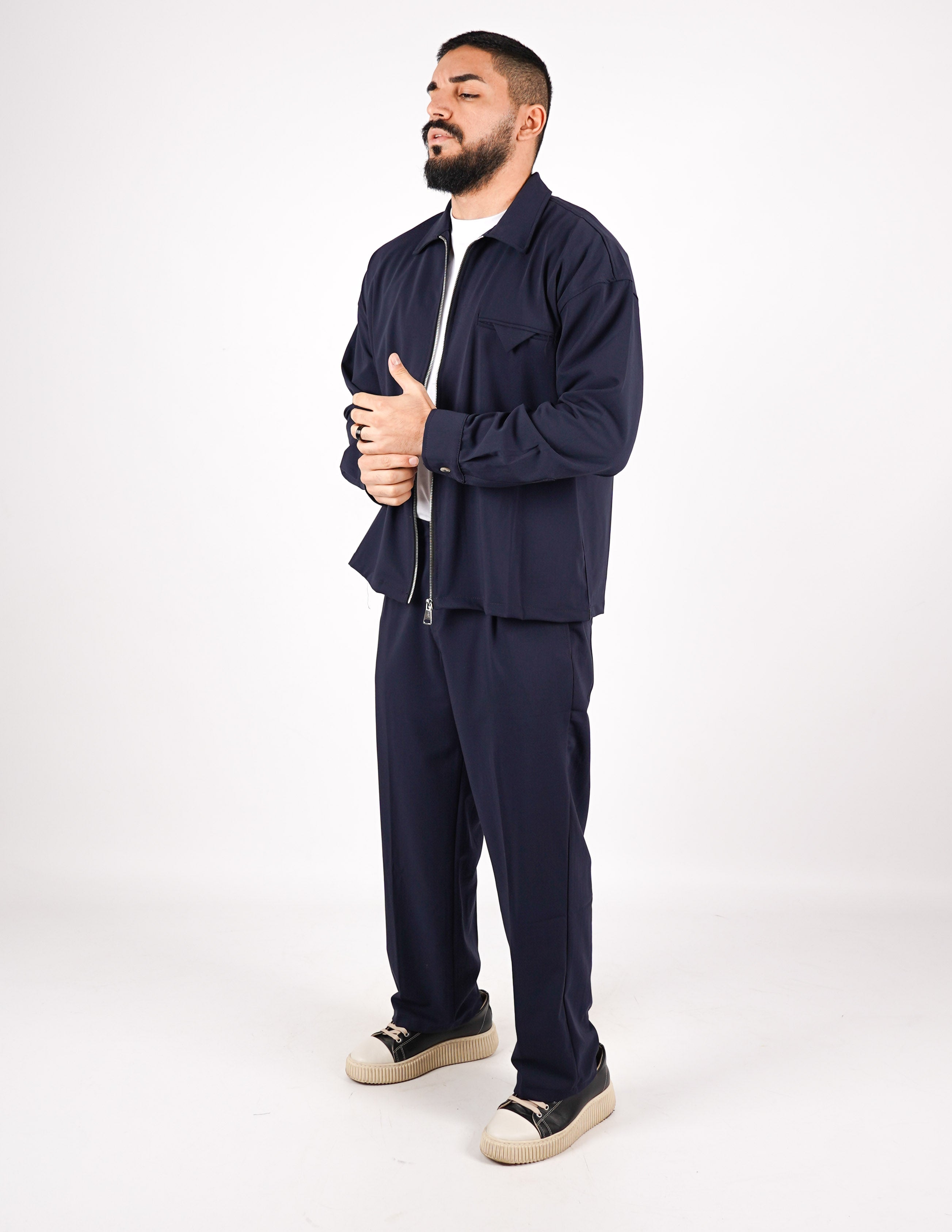 COORDINATO CON ZIP TINTA UNITA