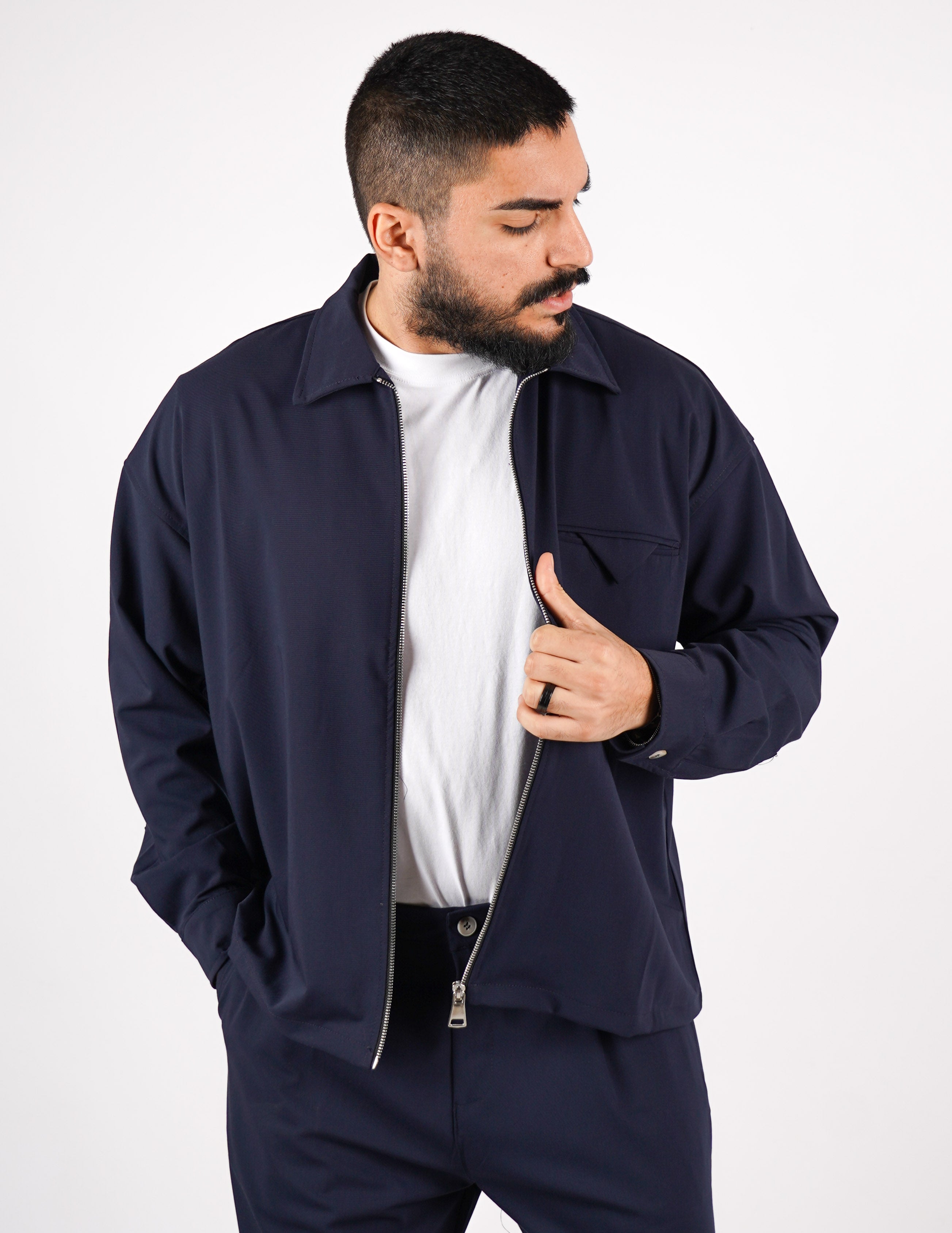 COORDINATO CON ZIP TINTA UNITA