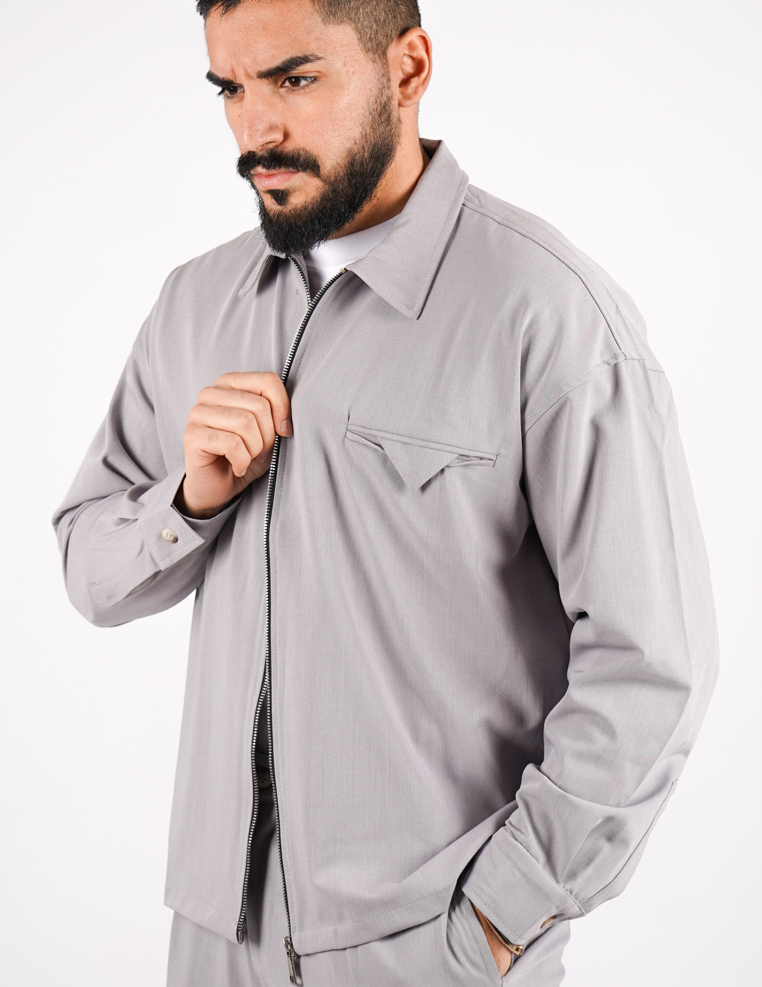 COORDINATO CON ZIP TINTA UNITA