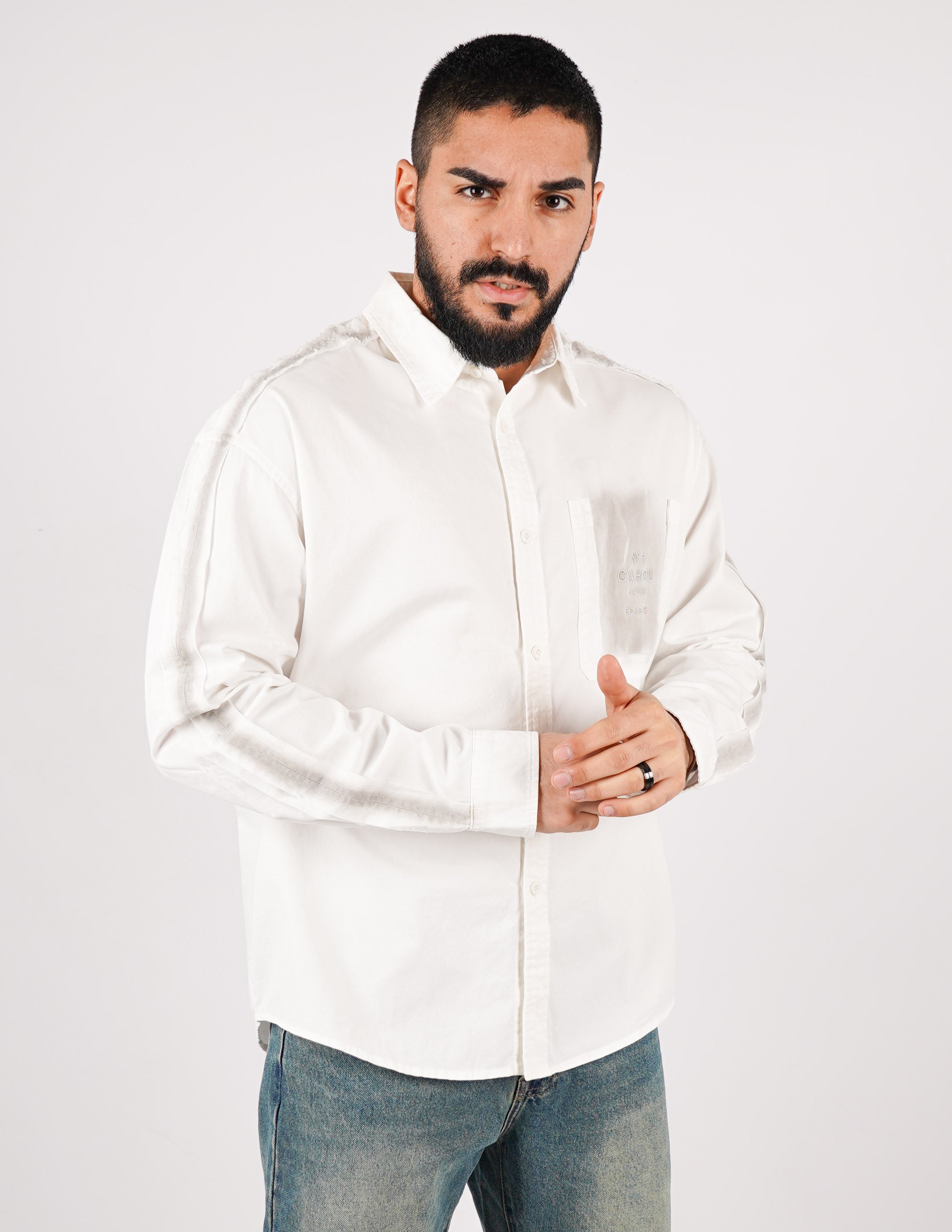 CAMICIA MANICA LUNGA EFFETTO SLAVATO