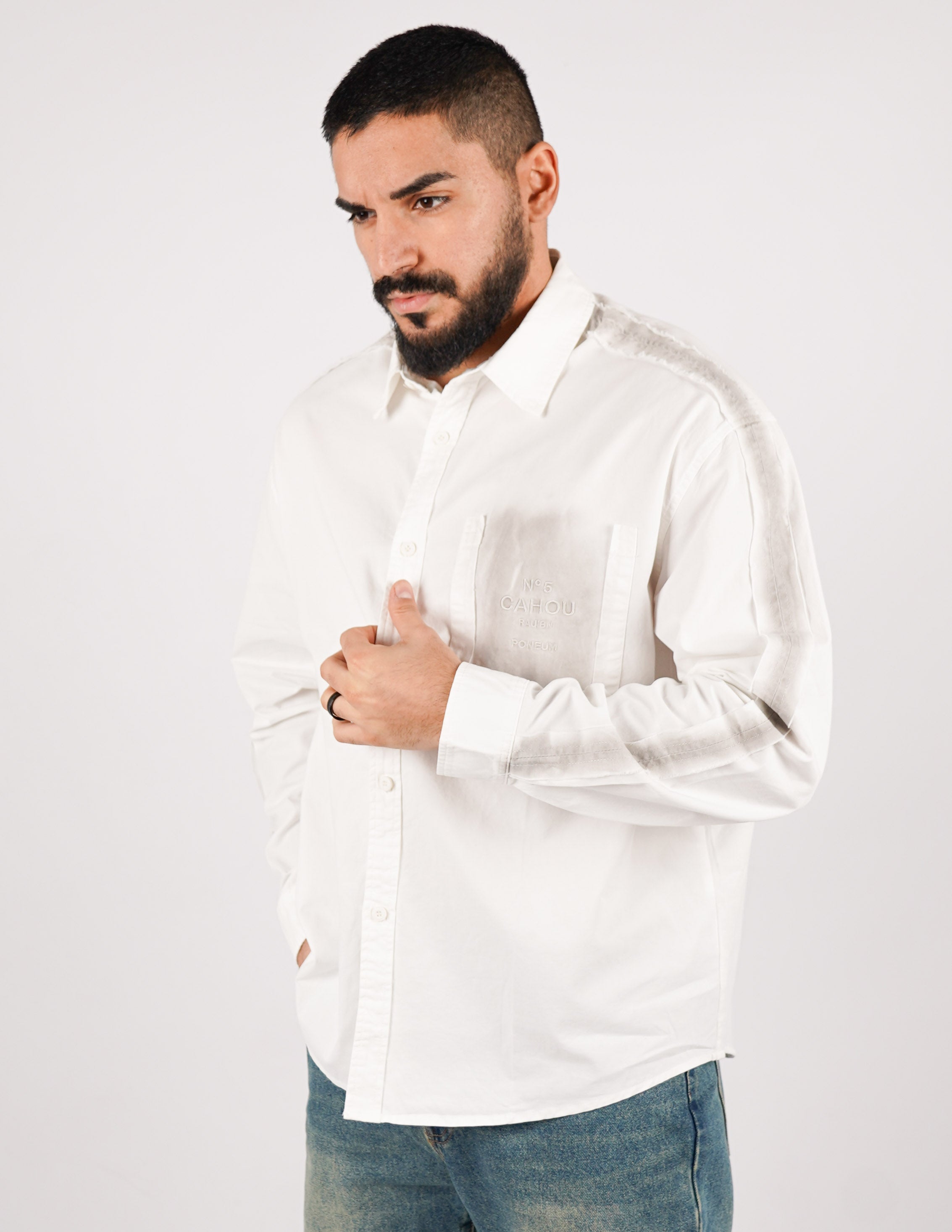 CAMICIA MANICA LUNGA EFFETTO SLAVATO