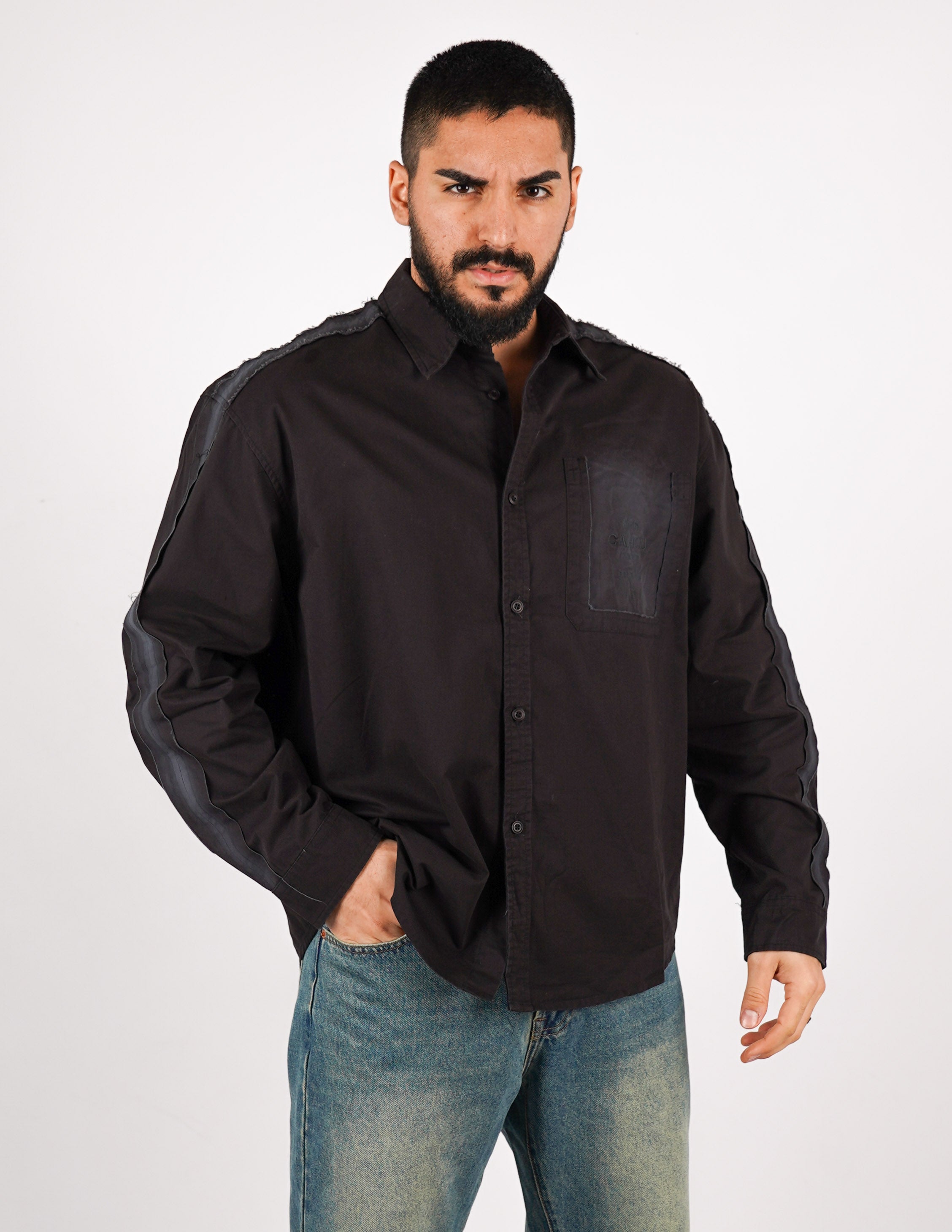CAMICIA MANICA LUNGA EFFETTO SLAVATO