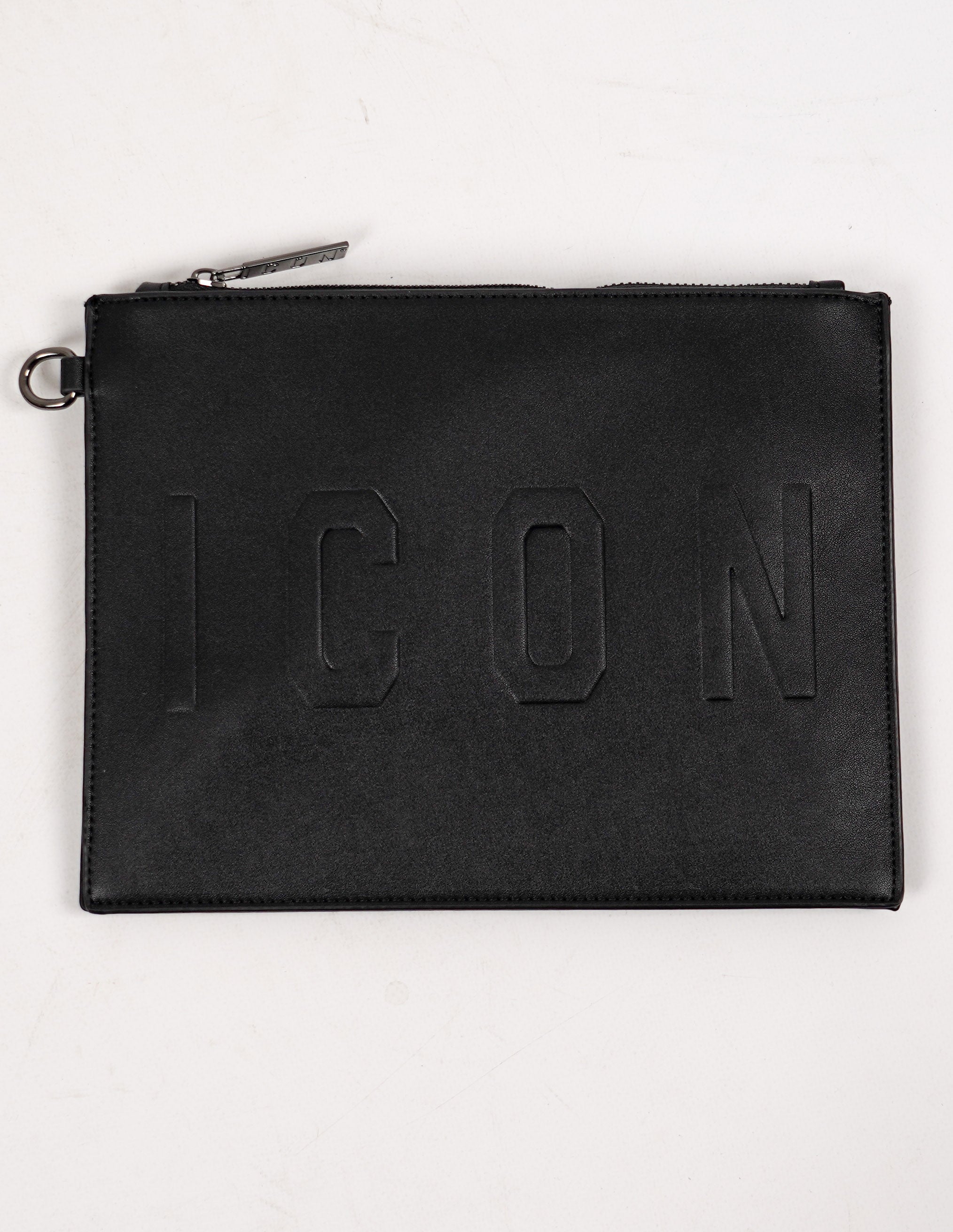 Pochette con stampa "ICON"