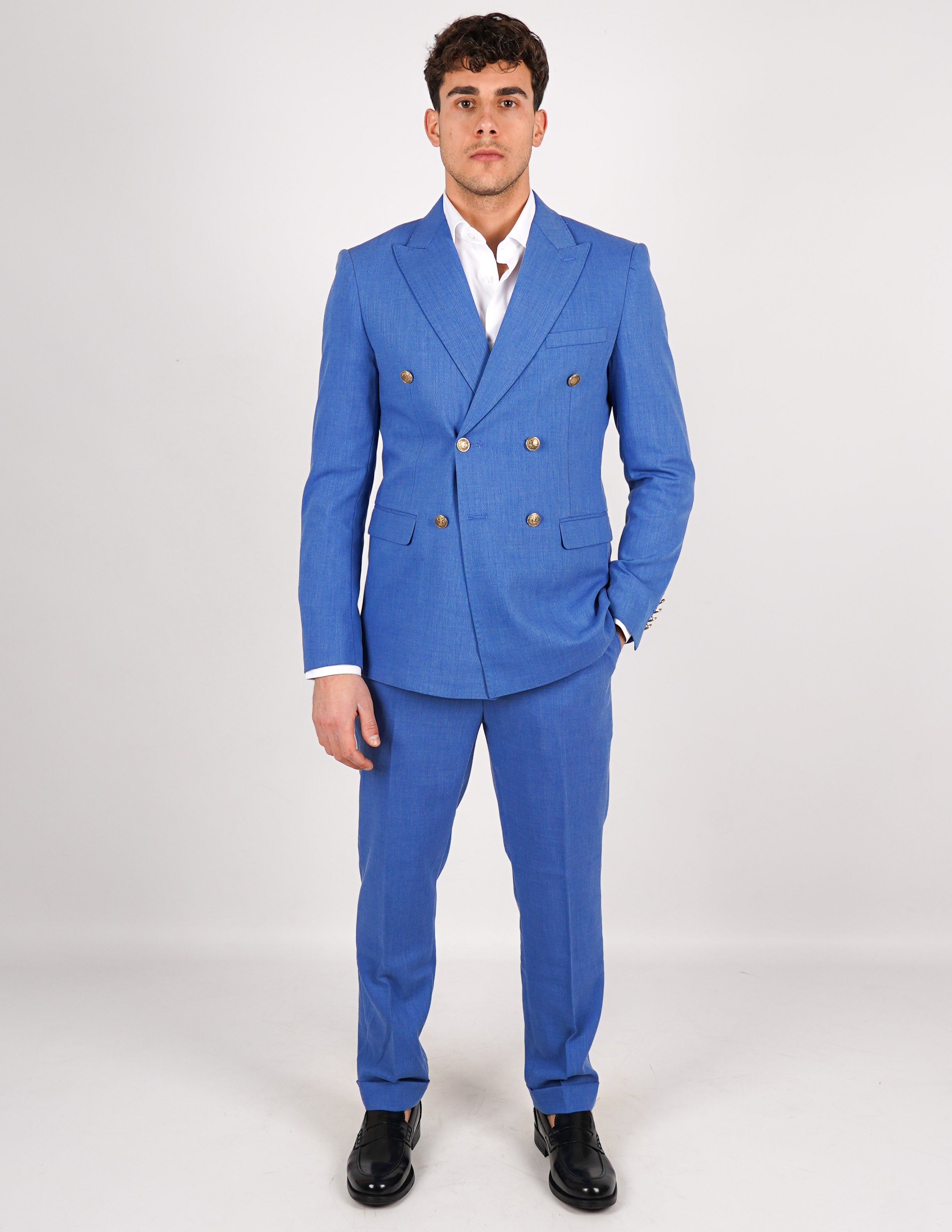 ABITO UOMO ELEGANTE con bottoni a contrasto
