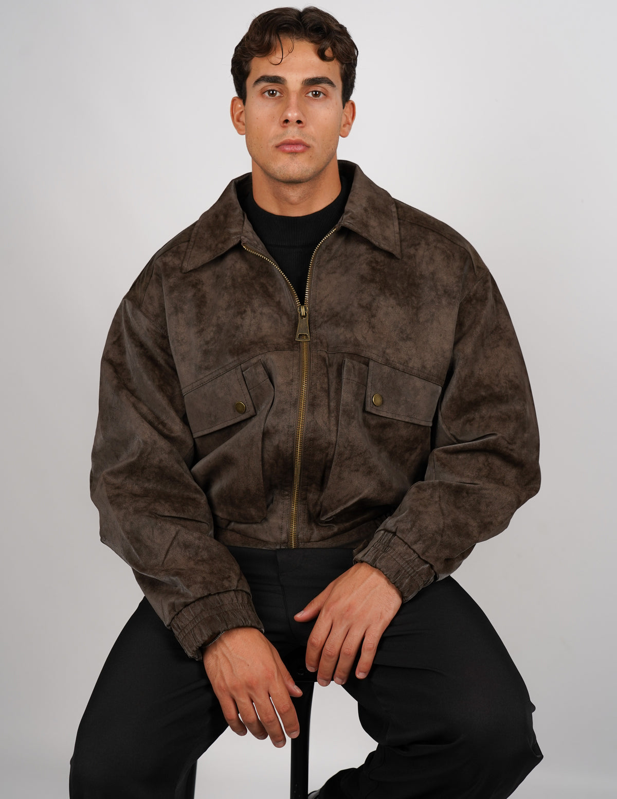 GIUBBINO IN PELLE CROP FIT