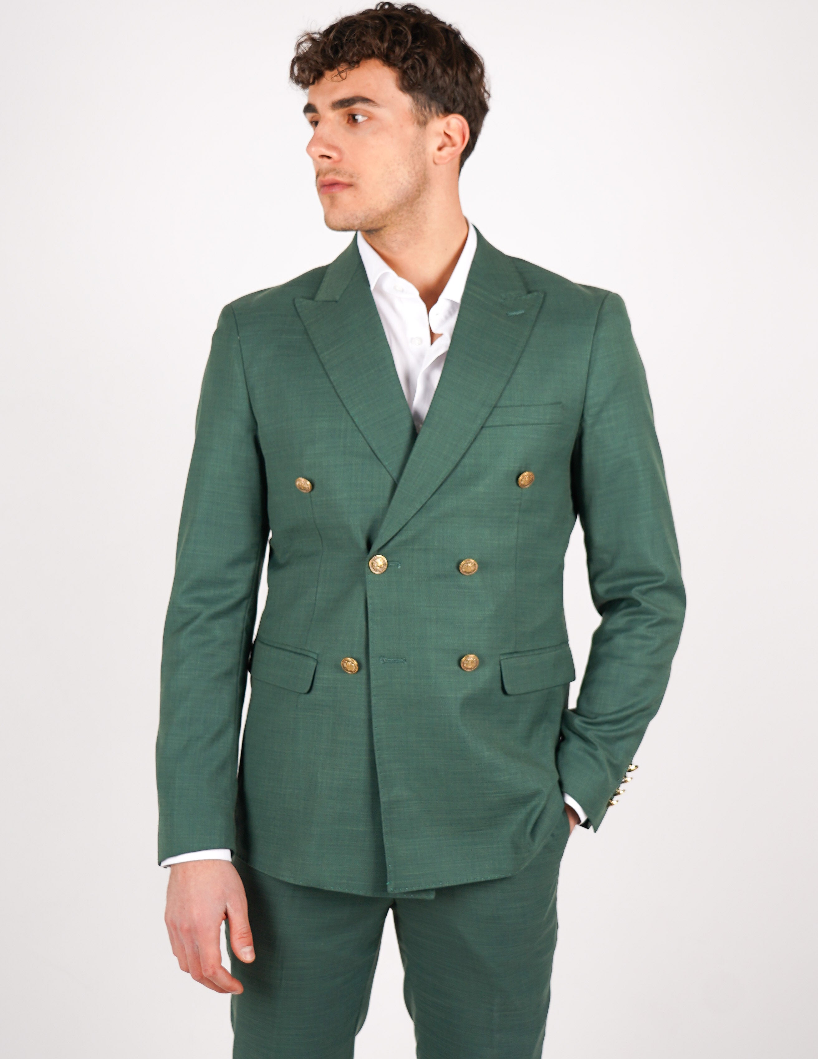 ABITO UOMO ELEGANTE con bottoni a contrasto