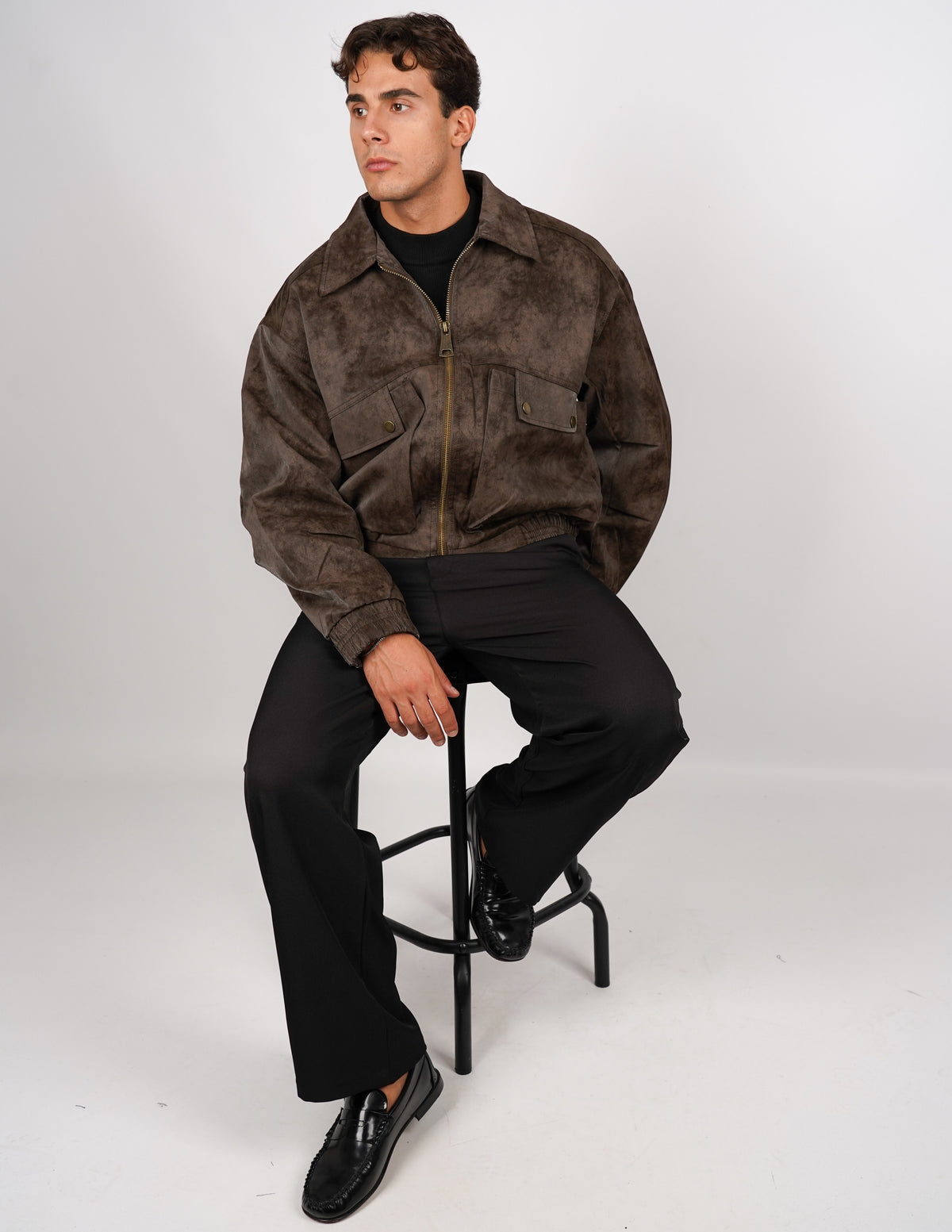 GIUBBINO IN PELLE CROP FIT