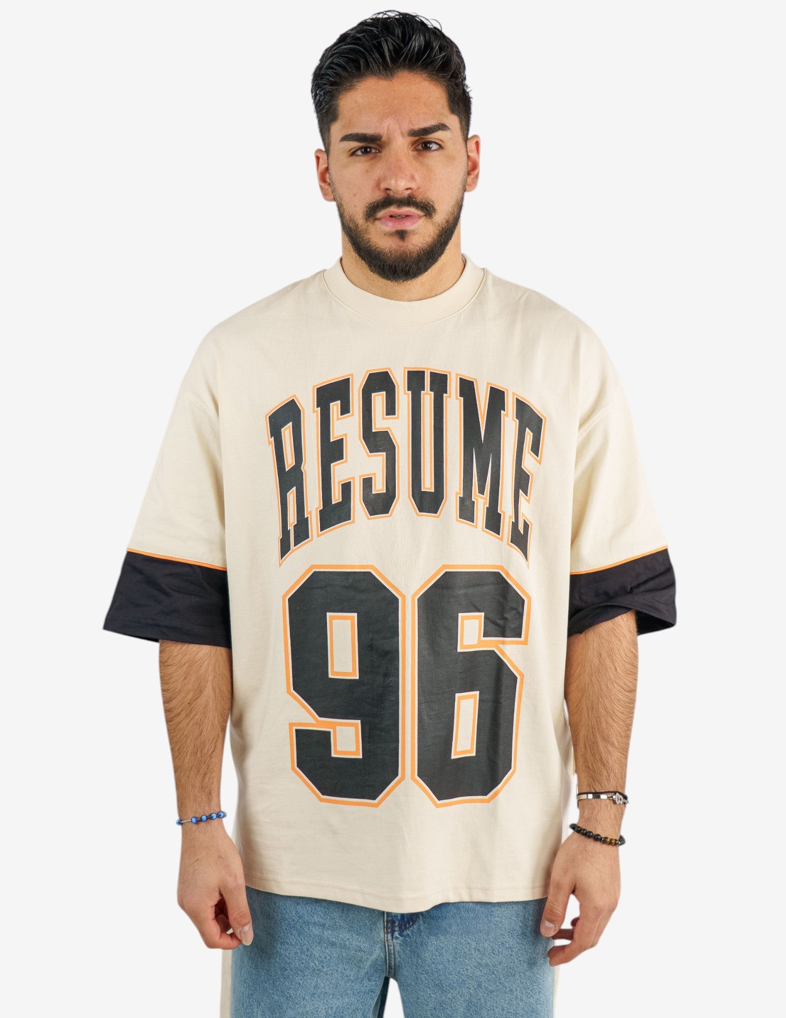 t-shirt over basket con stampa