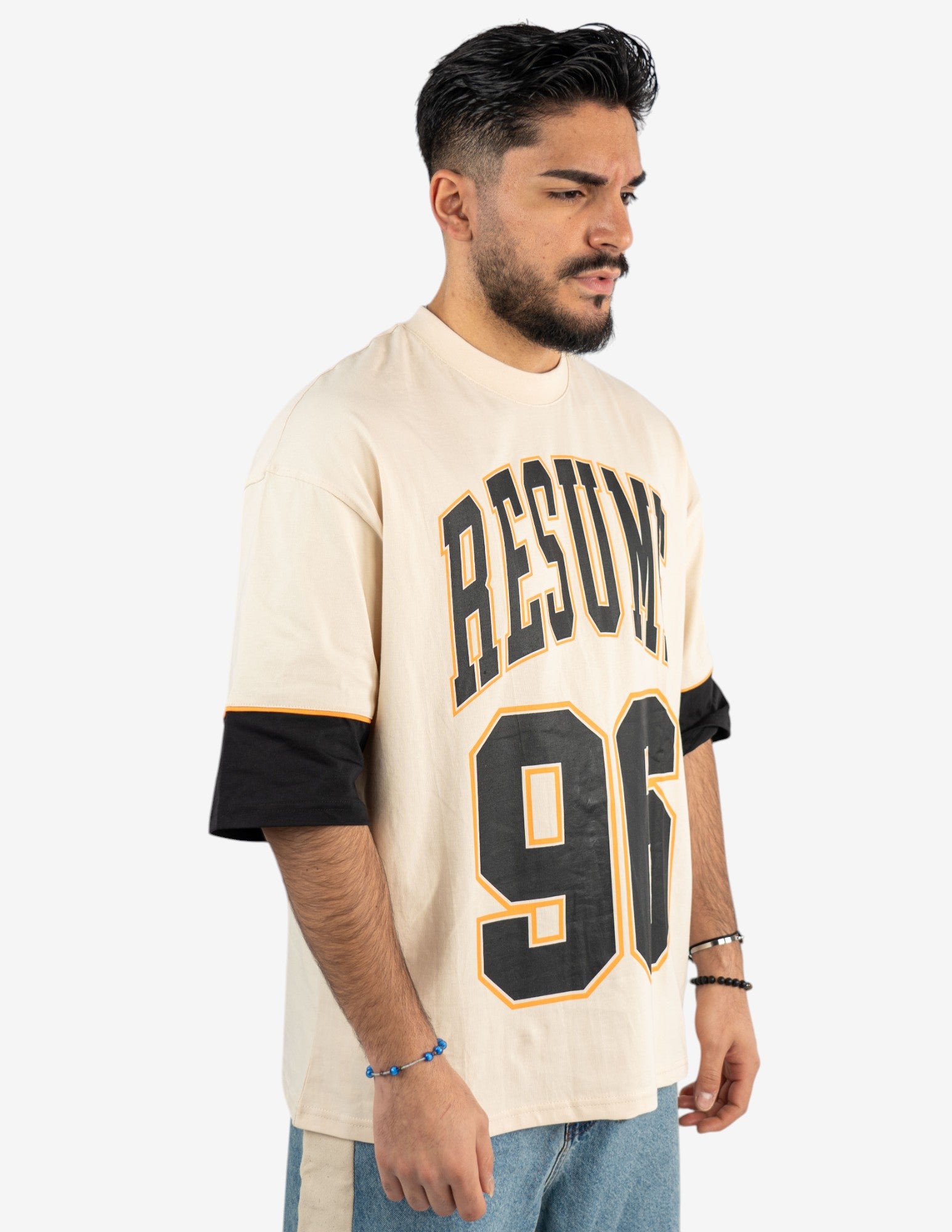 t-shirt over basket con stampa