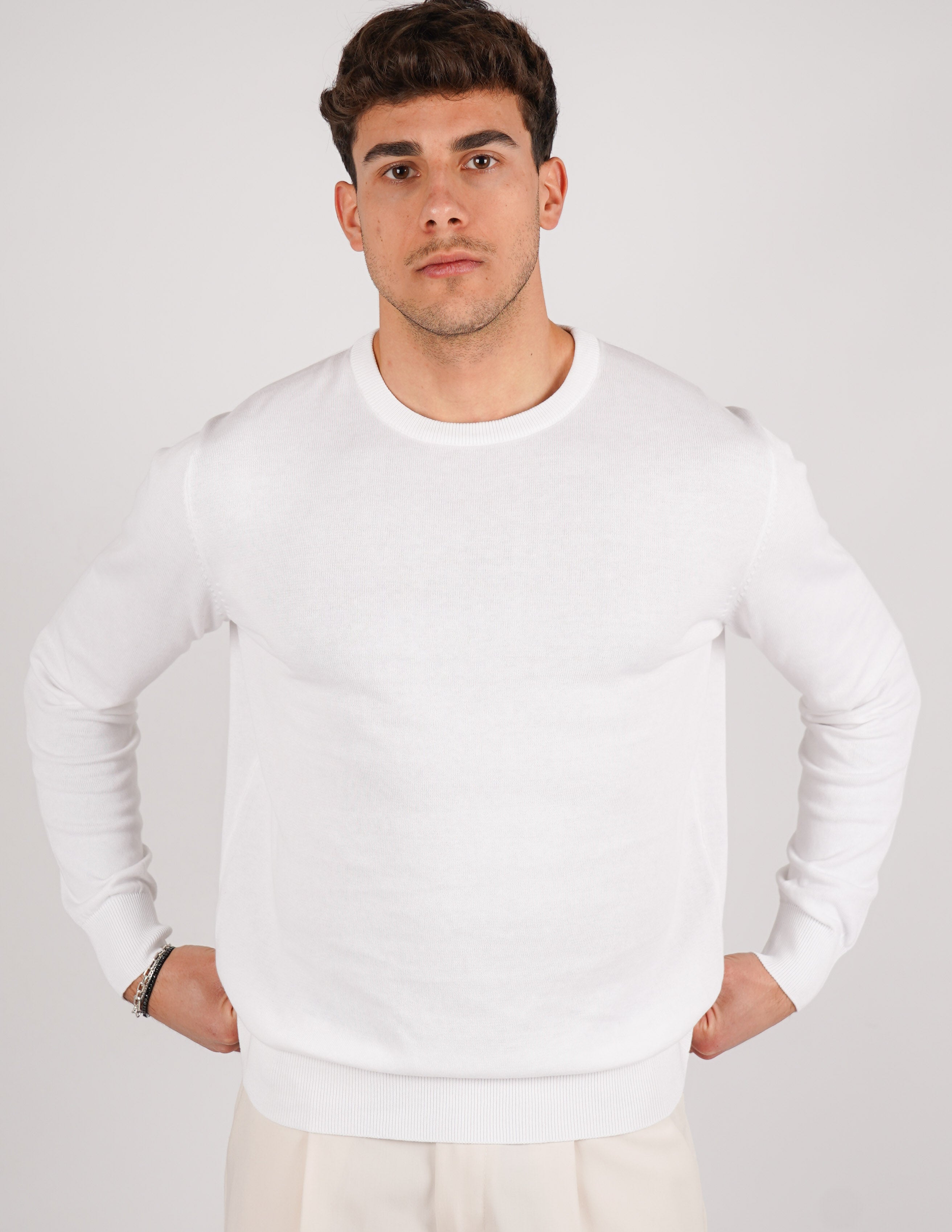 maglia in cotone girocollo