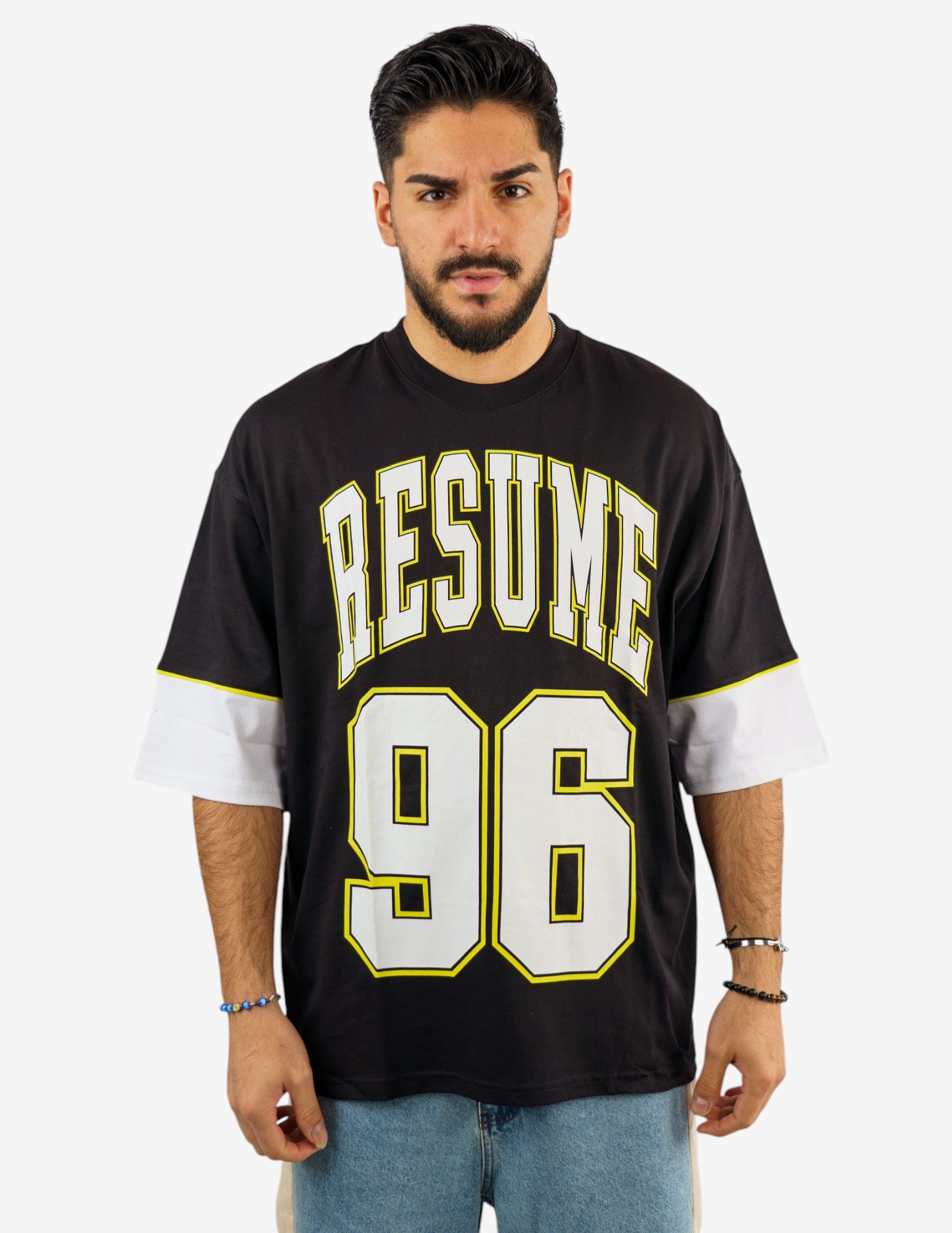 t-shirt over basket con stampa