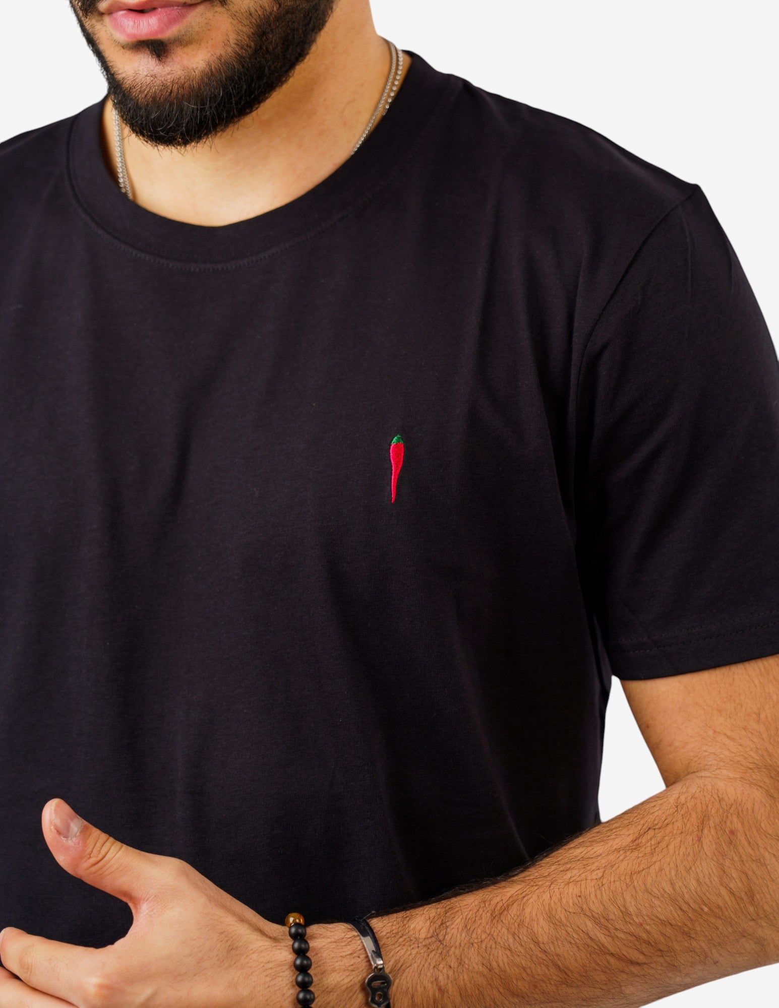 T-SHIRT GIROCOLLO IN COTONE CON RICAMO