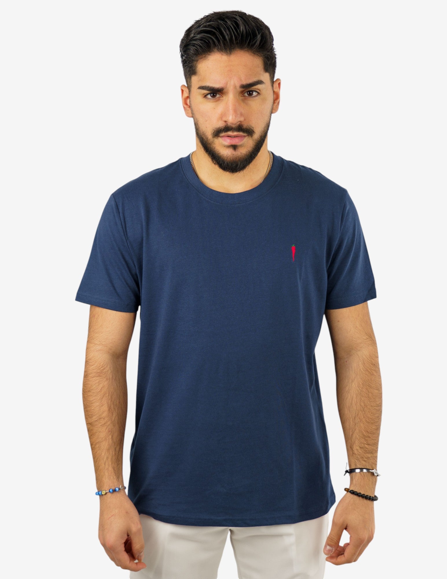 T-SHIRT GIROCOLLO IN COTONE CON RICAMO