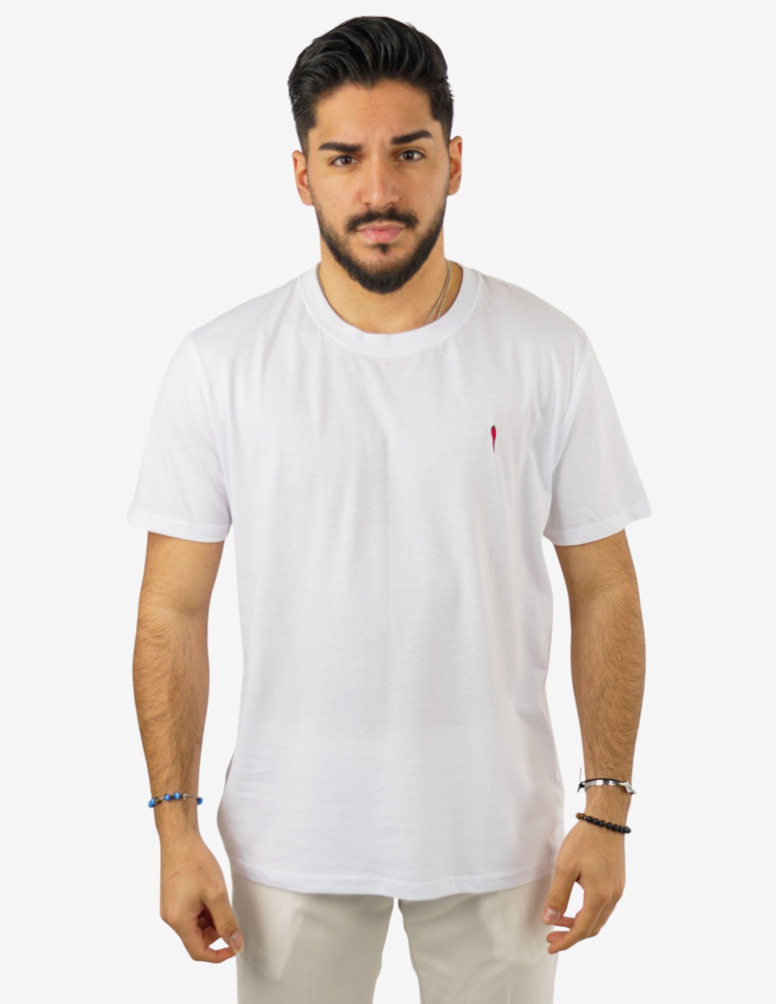 T-SHIRT GIROCOLLO IN COTONE CON RICAMO
