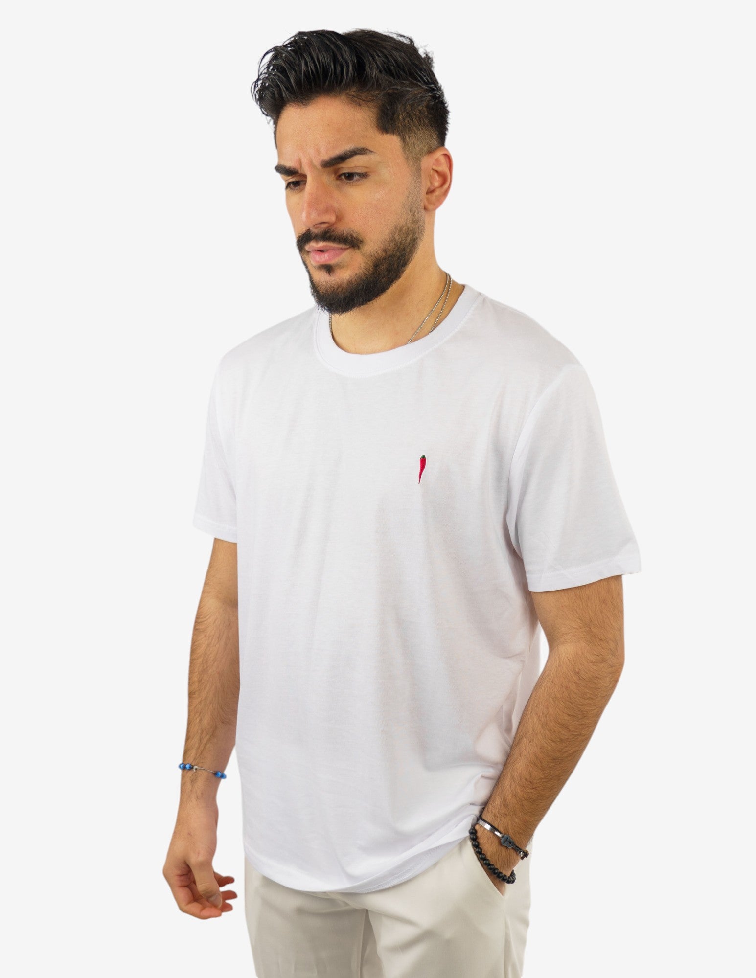 T-SHIRT GIROCOLLO IN COTONE CON RICAMO