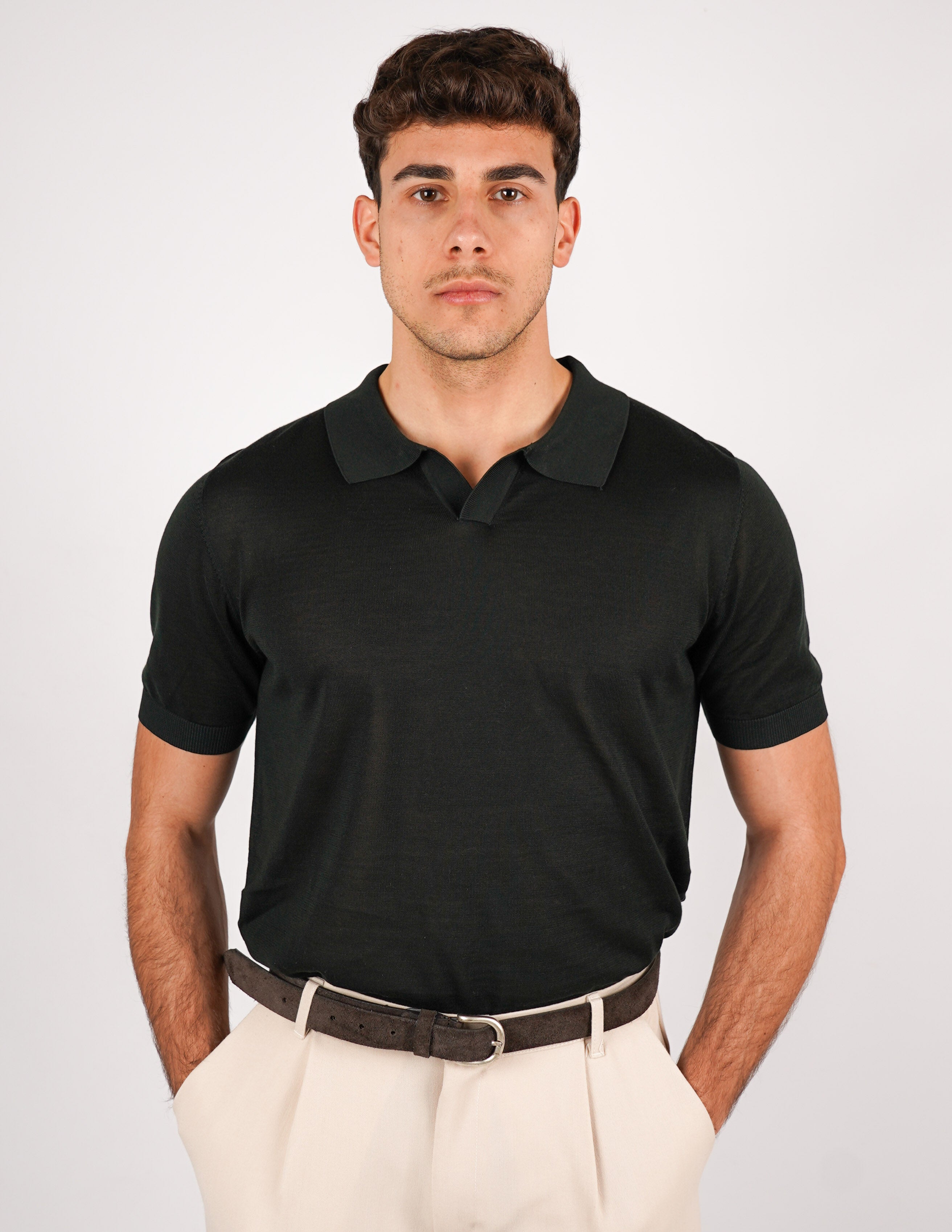 POLO COLLO DERBY IN MISTO SETA