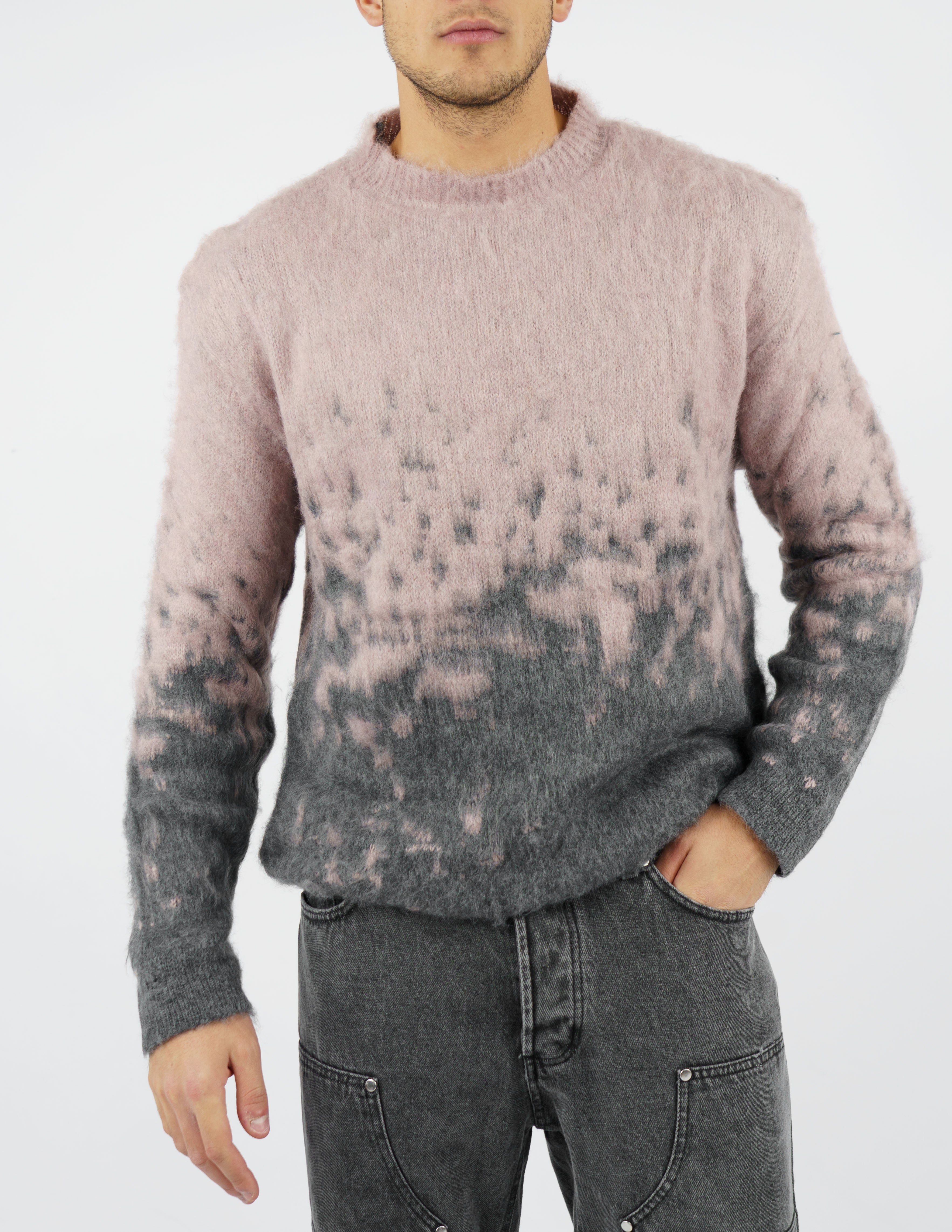 maglione strutturato in misto mohair