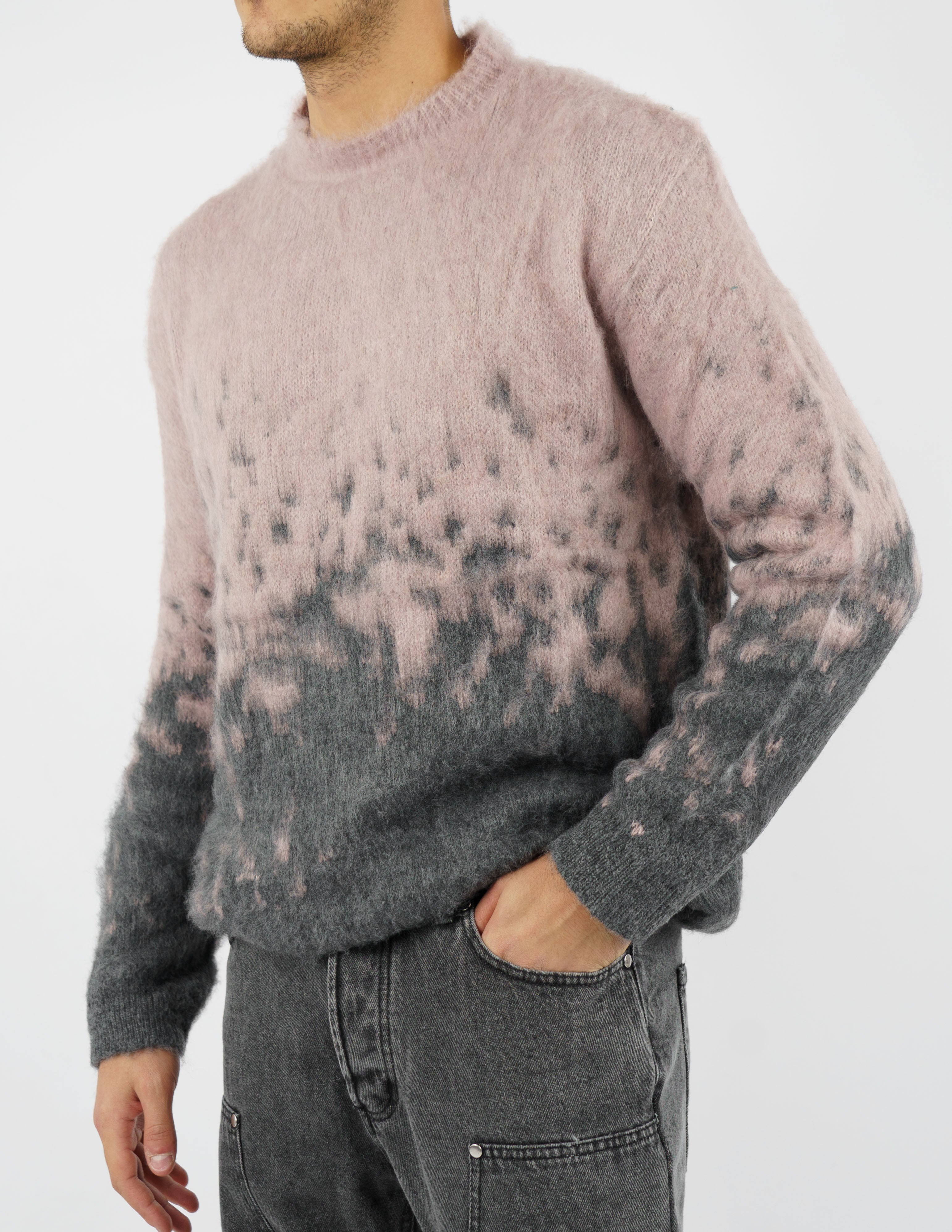 maglione strutturato in misto mohair