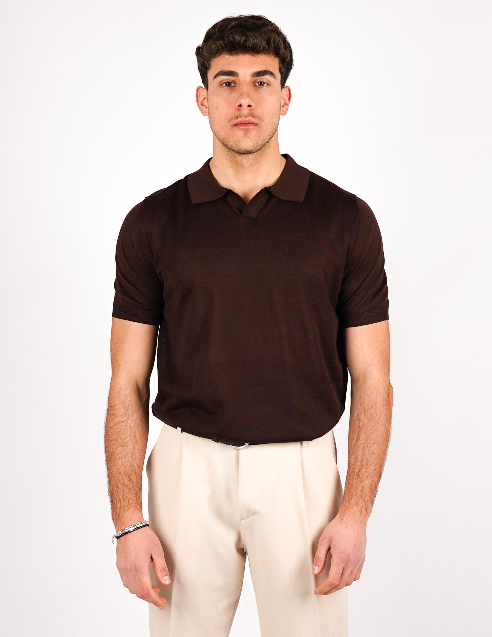 POLO COLLO DERBY IN MISTO SETA