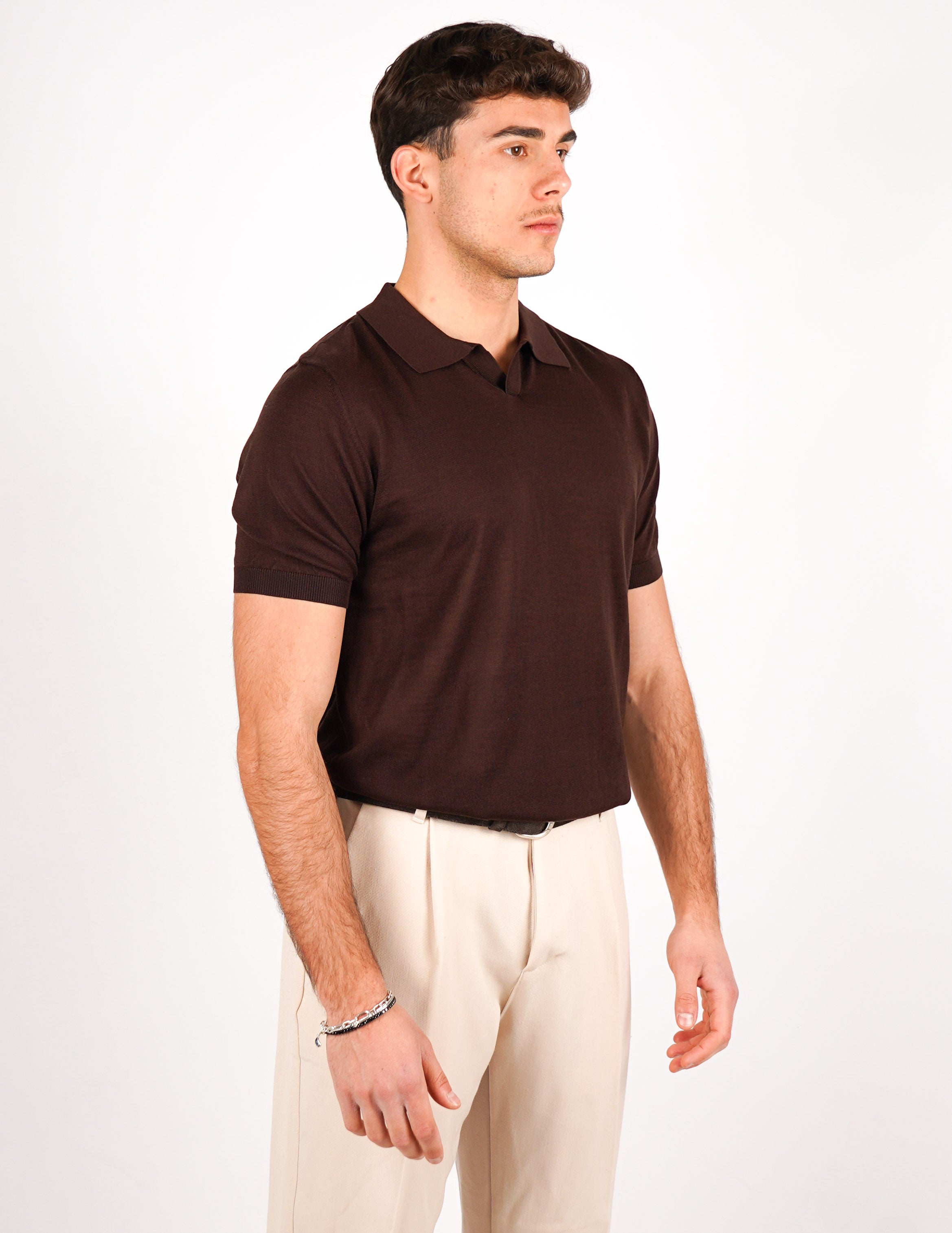 POLO COLLO DERBY IN MISTO SETA