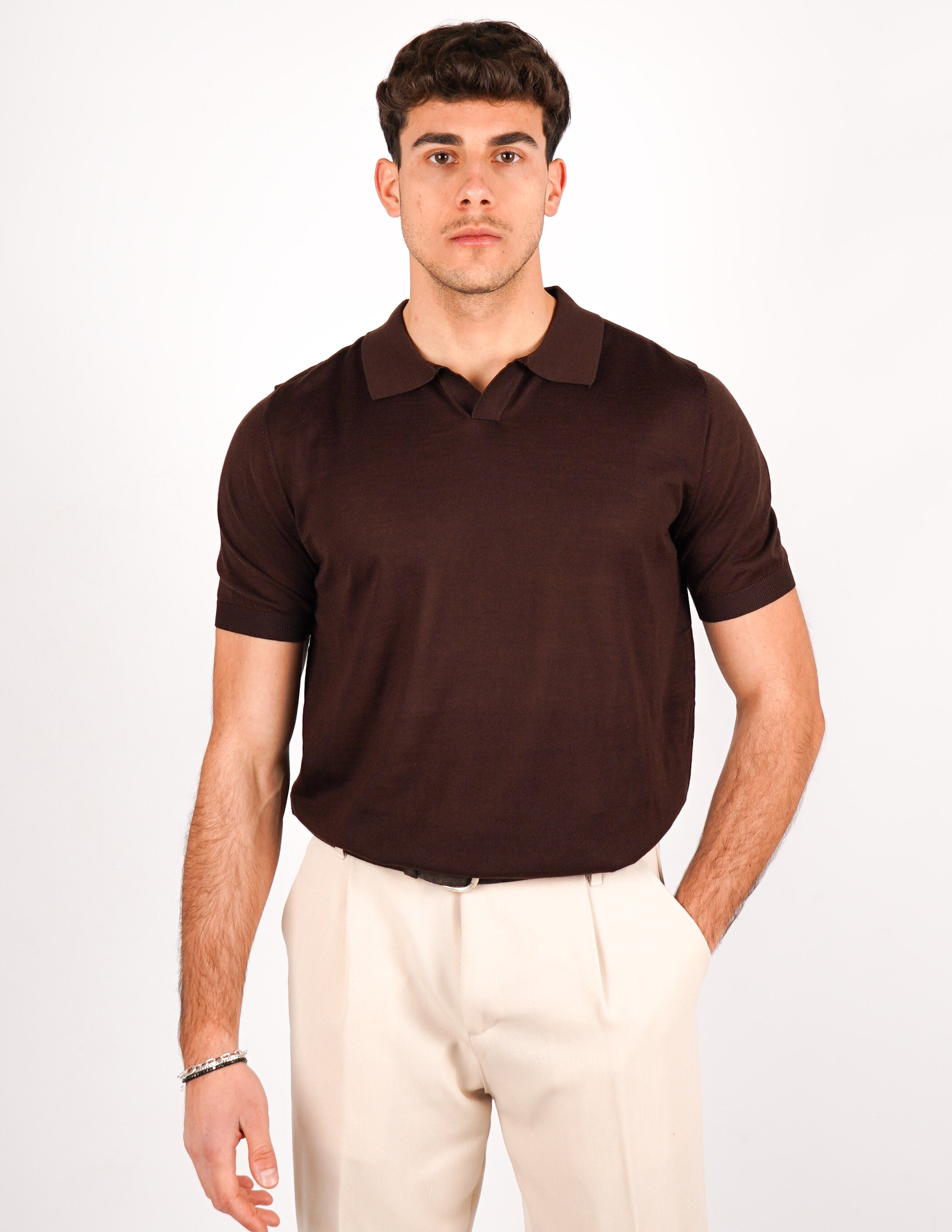 POLO COLLO DERBY IN MISTO SETA