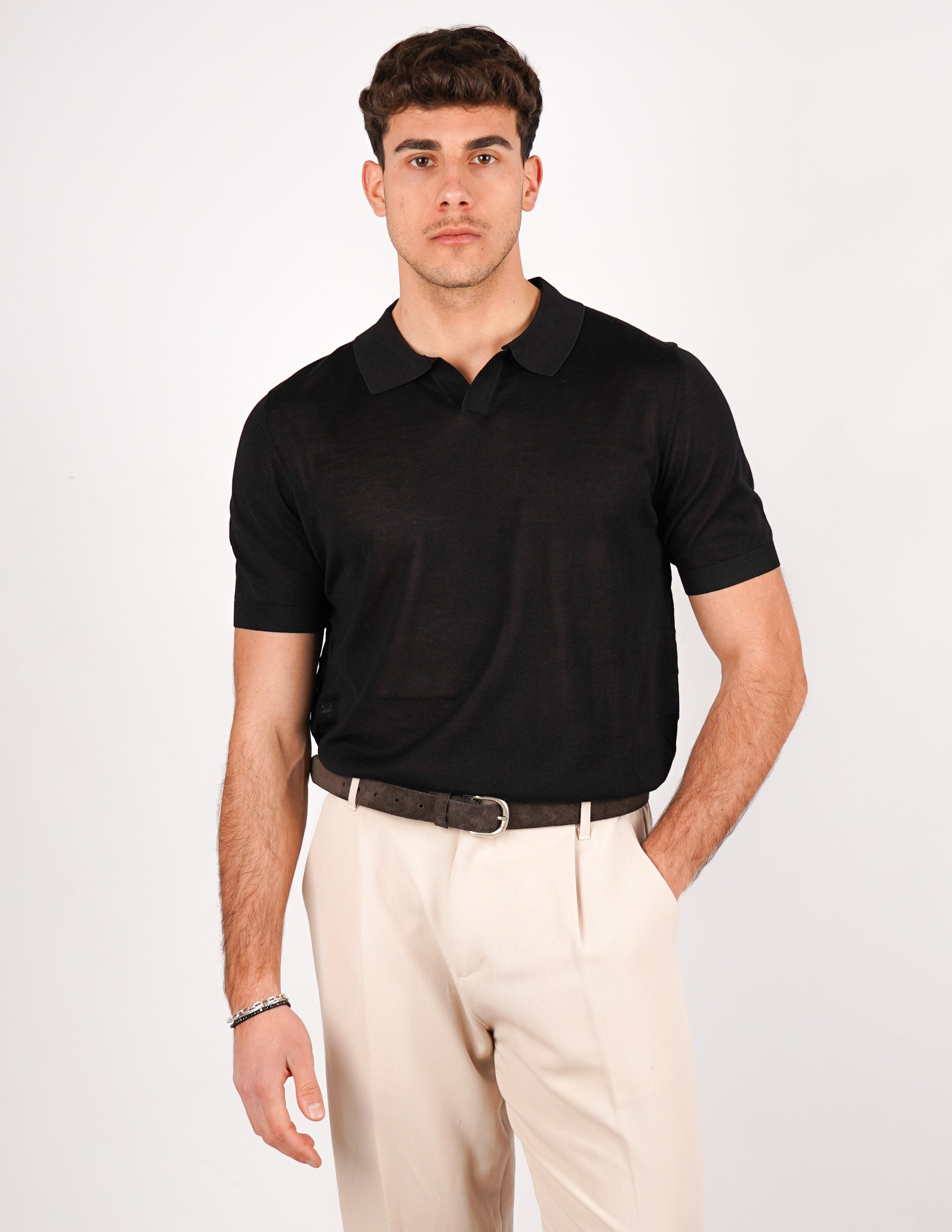 POLO COLLO DERBY IN MISTO SETA