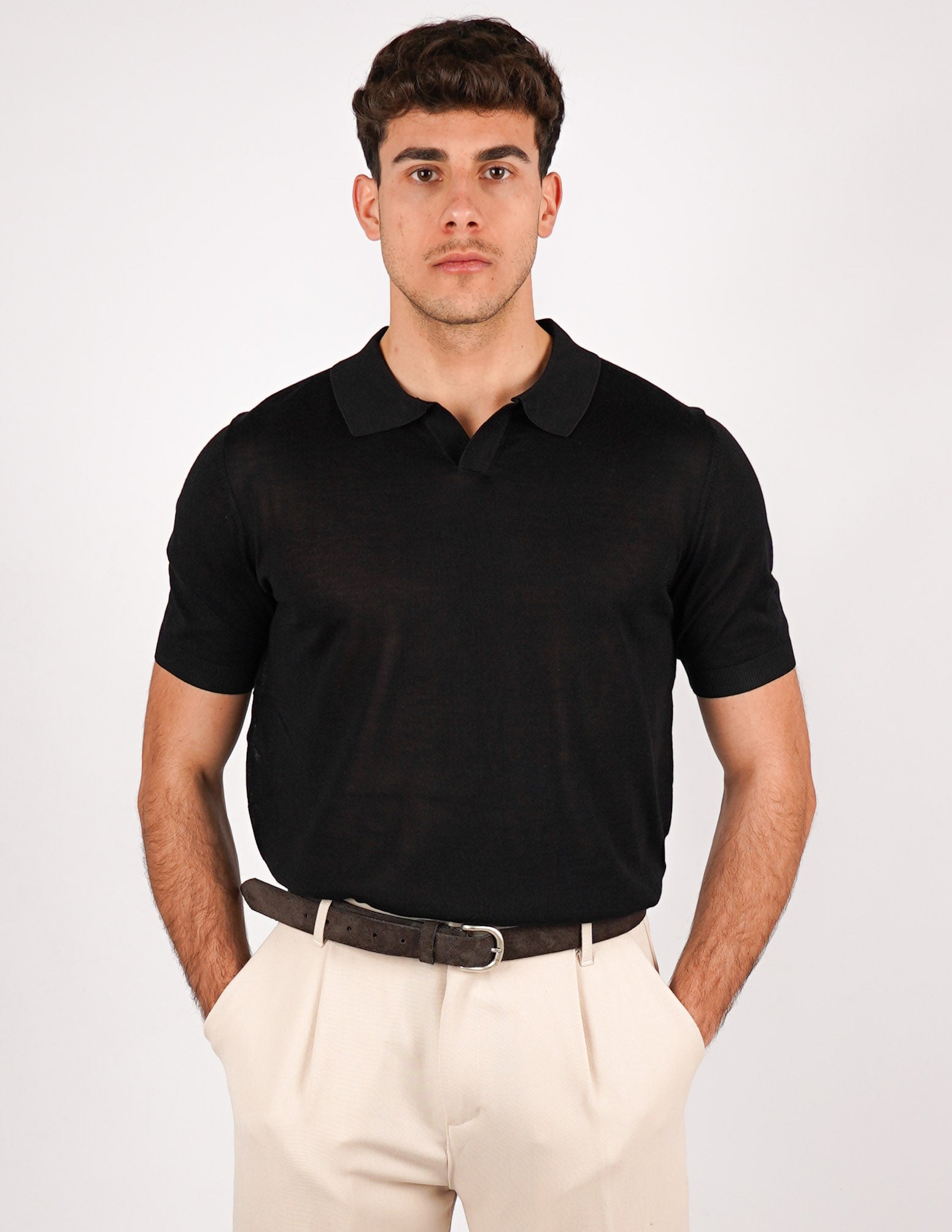 POLO COLLO DERBY IN MISTO SETA