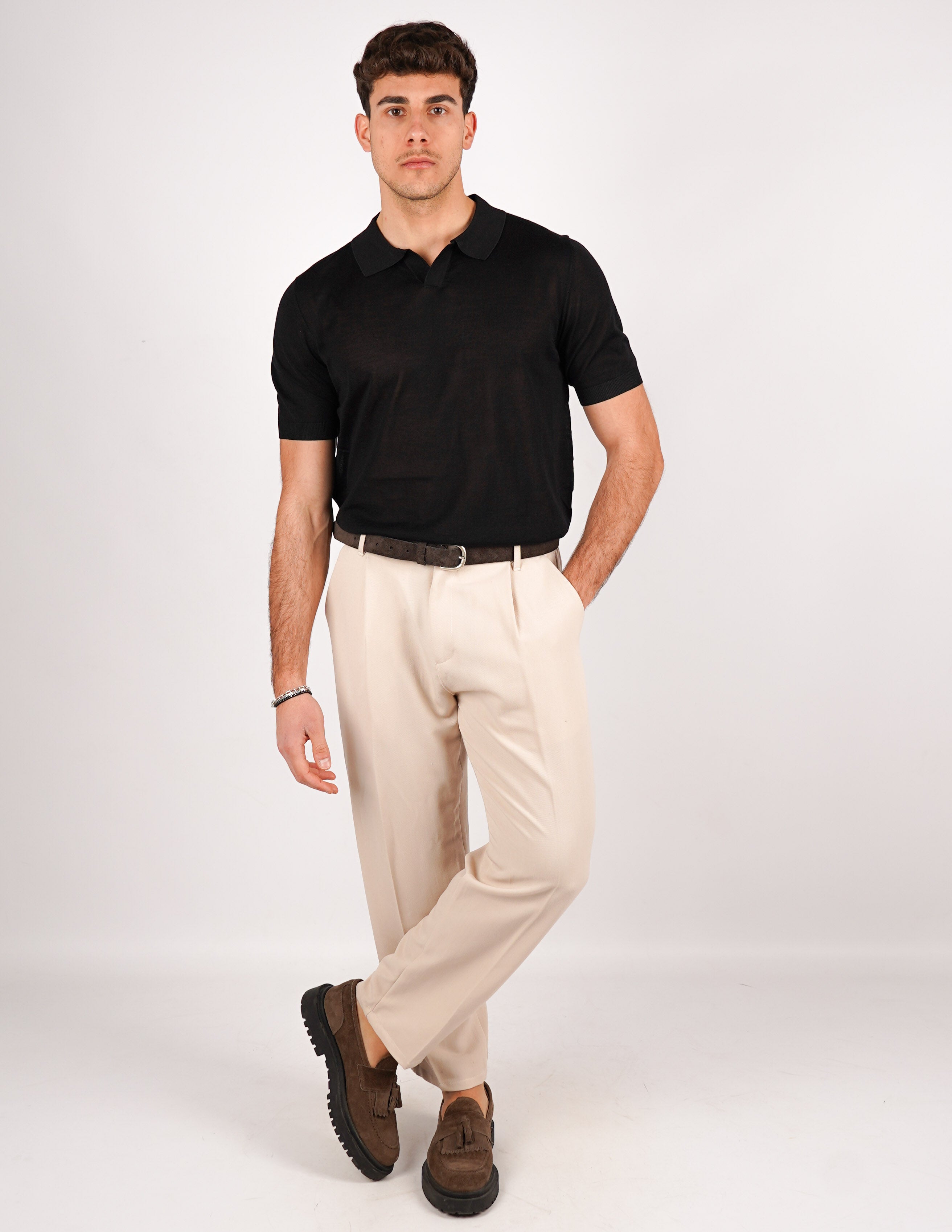POLO COLLO DERBY IN MISTO SETA