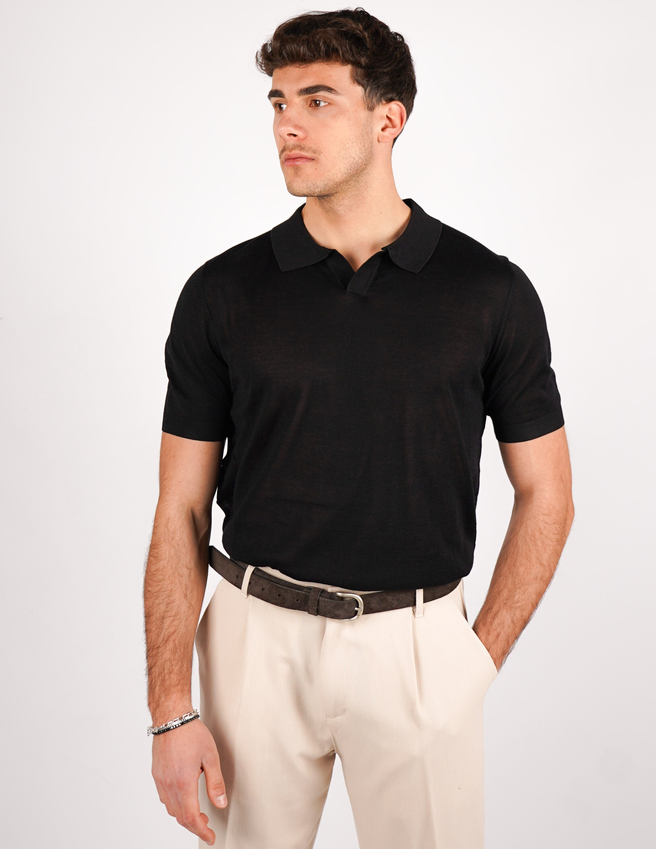POLO COLLO DERBY IN MISTO SETA