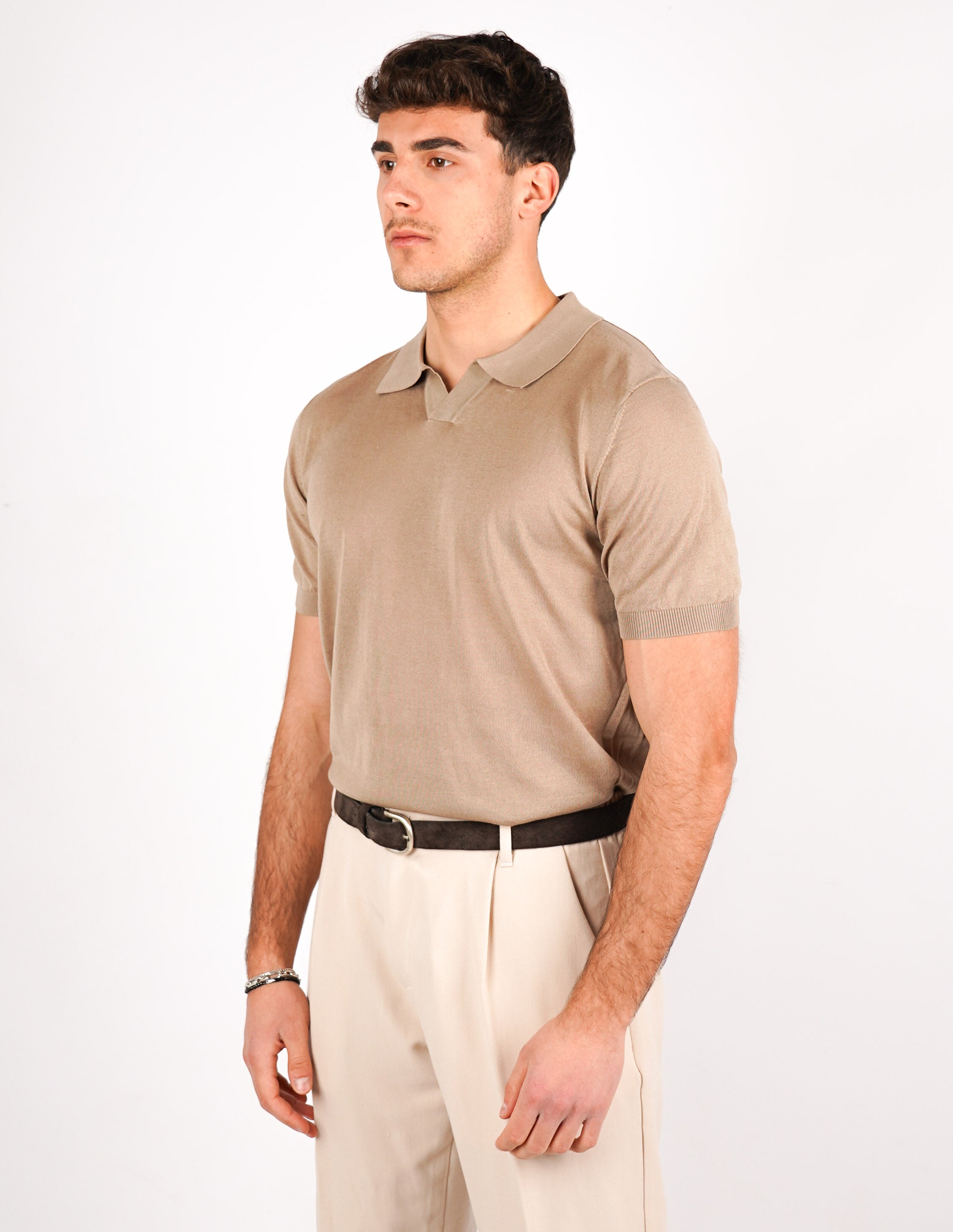 POLO COLLO DERBY IN MISTO SETA
