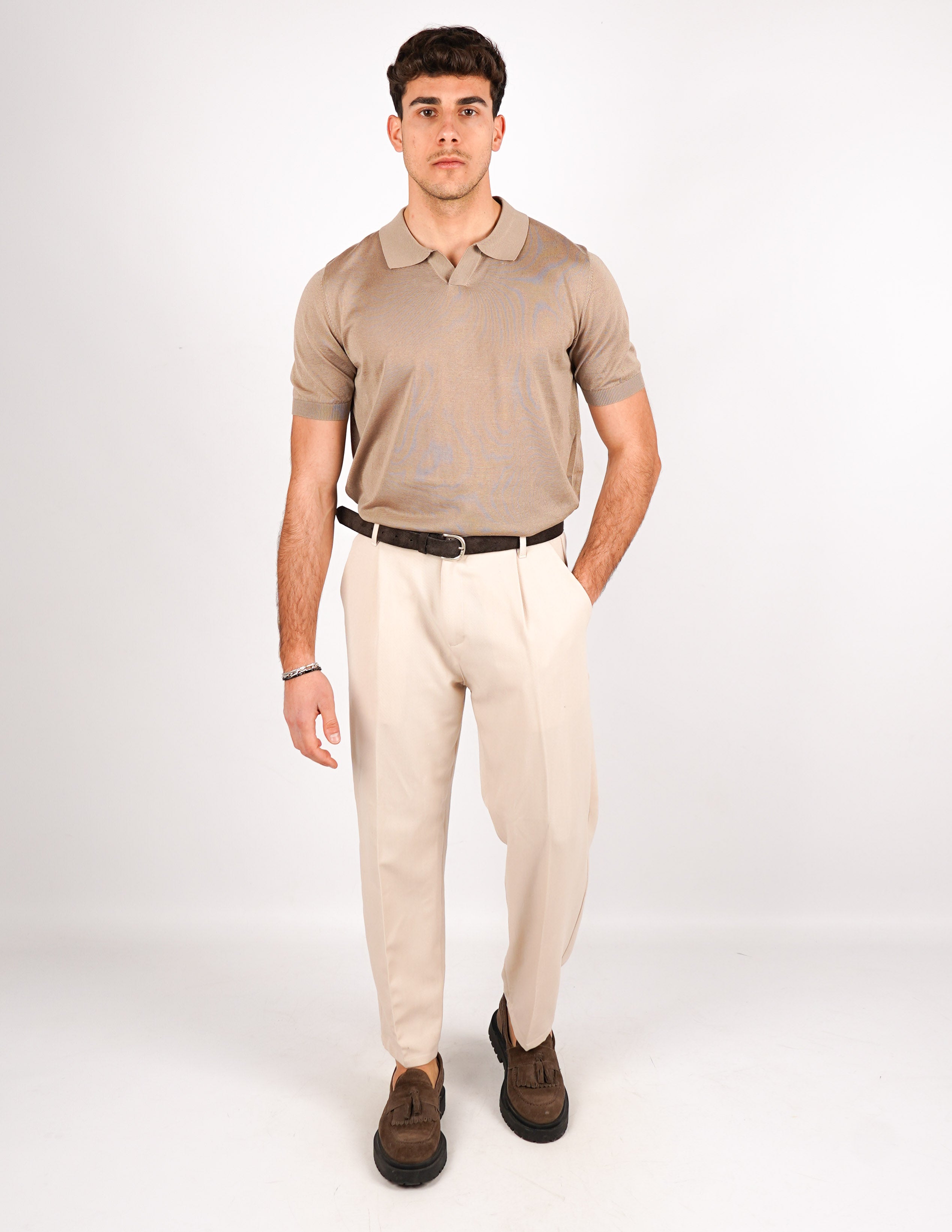 POLO COLLO DERBY IN MISTO SETA